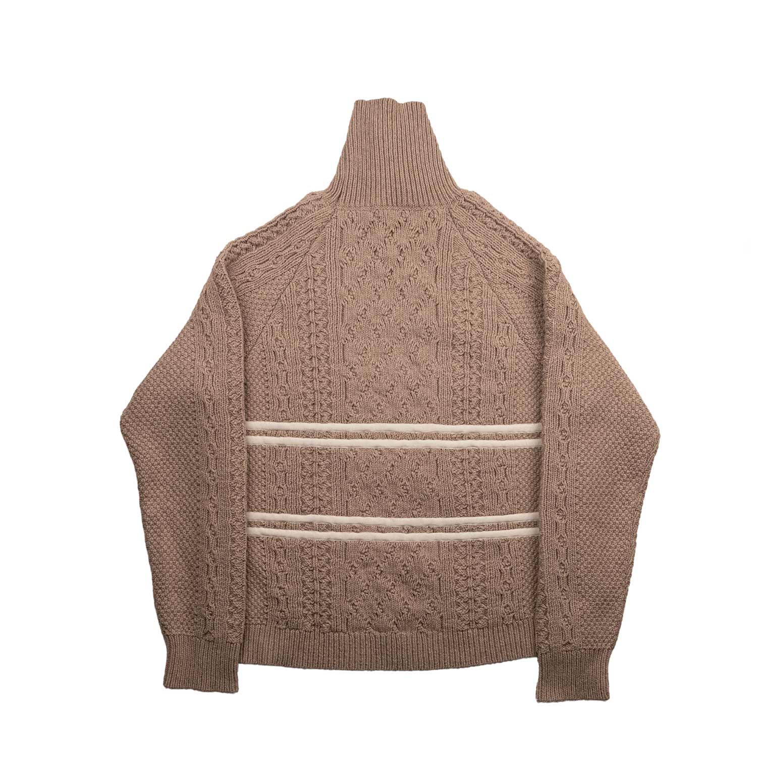 AALTO RECODED REVERSED CABLE TURTLENECK, Beige/Ecru - Image 2