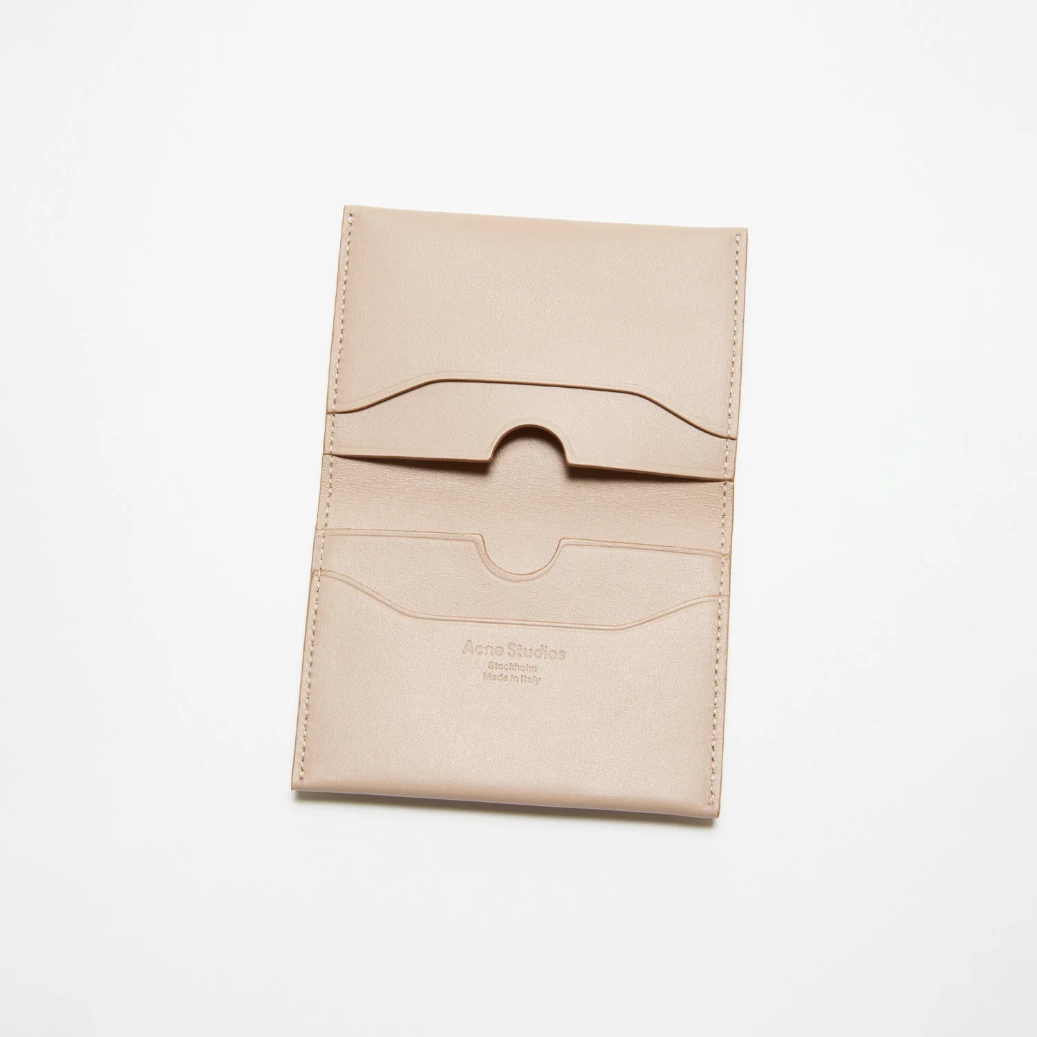 Acne Studios FOLDED LEATHER WALLET, Taupe Beige - Image 3