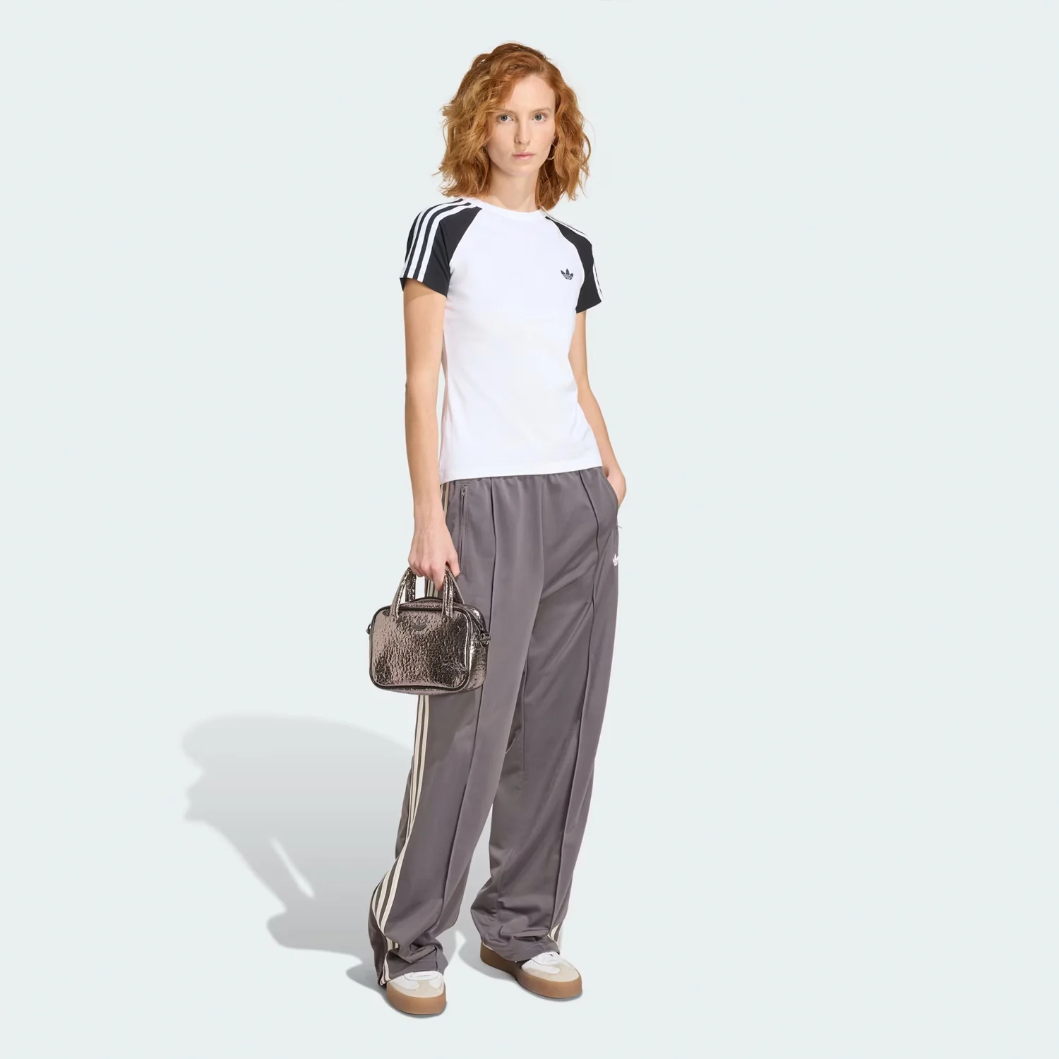 Adidas FIREBIRD LOOSE TRACK TROUSERS, Charcoal/Cream White - Image 4