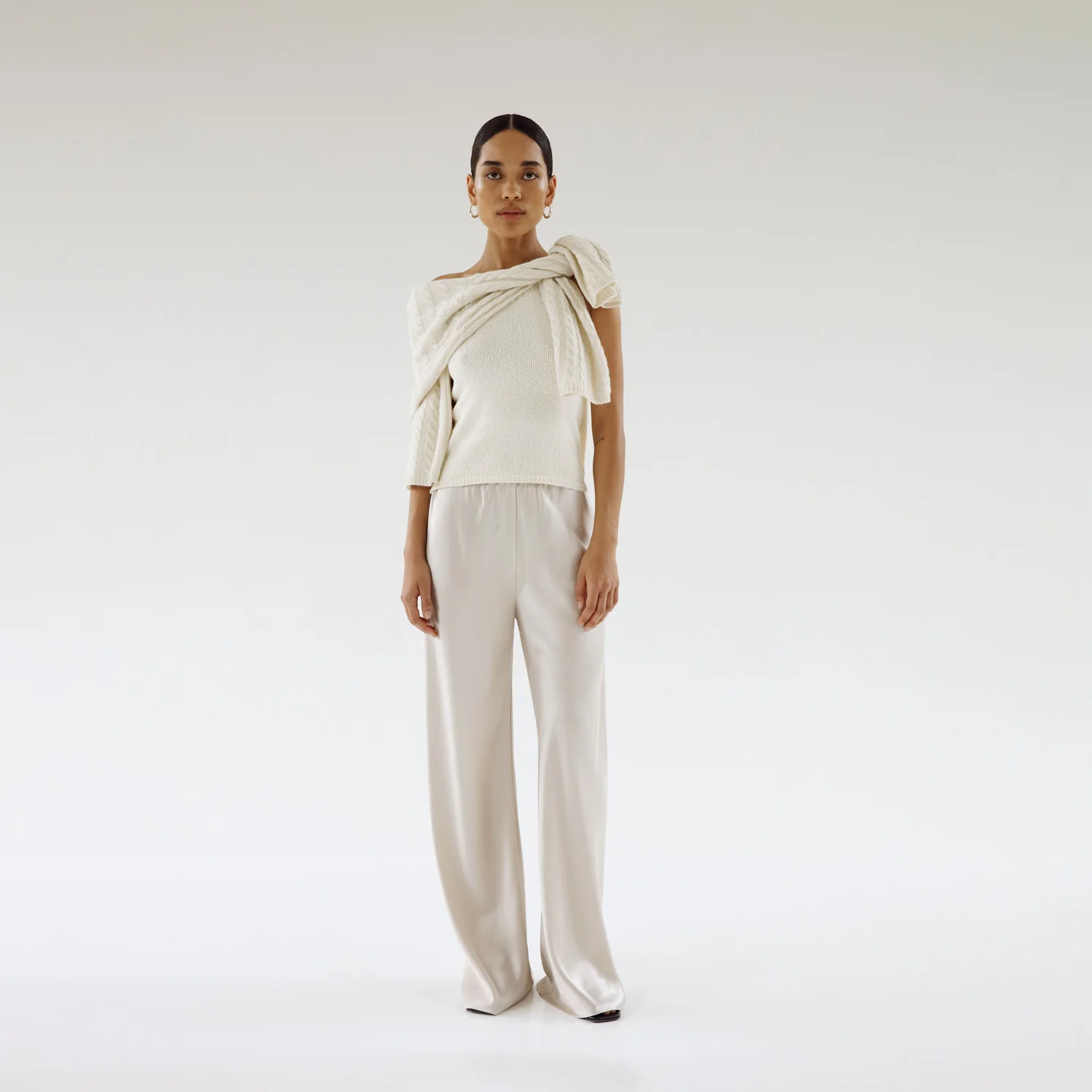 Almada Label BIAS SATIN PANTS, Pearl - Image 2