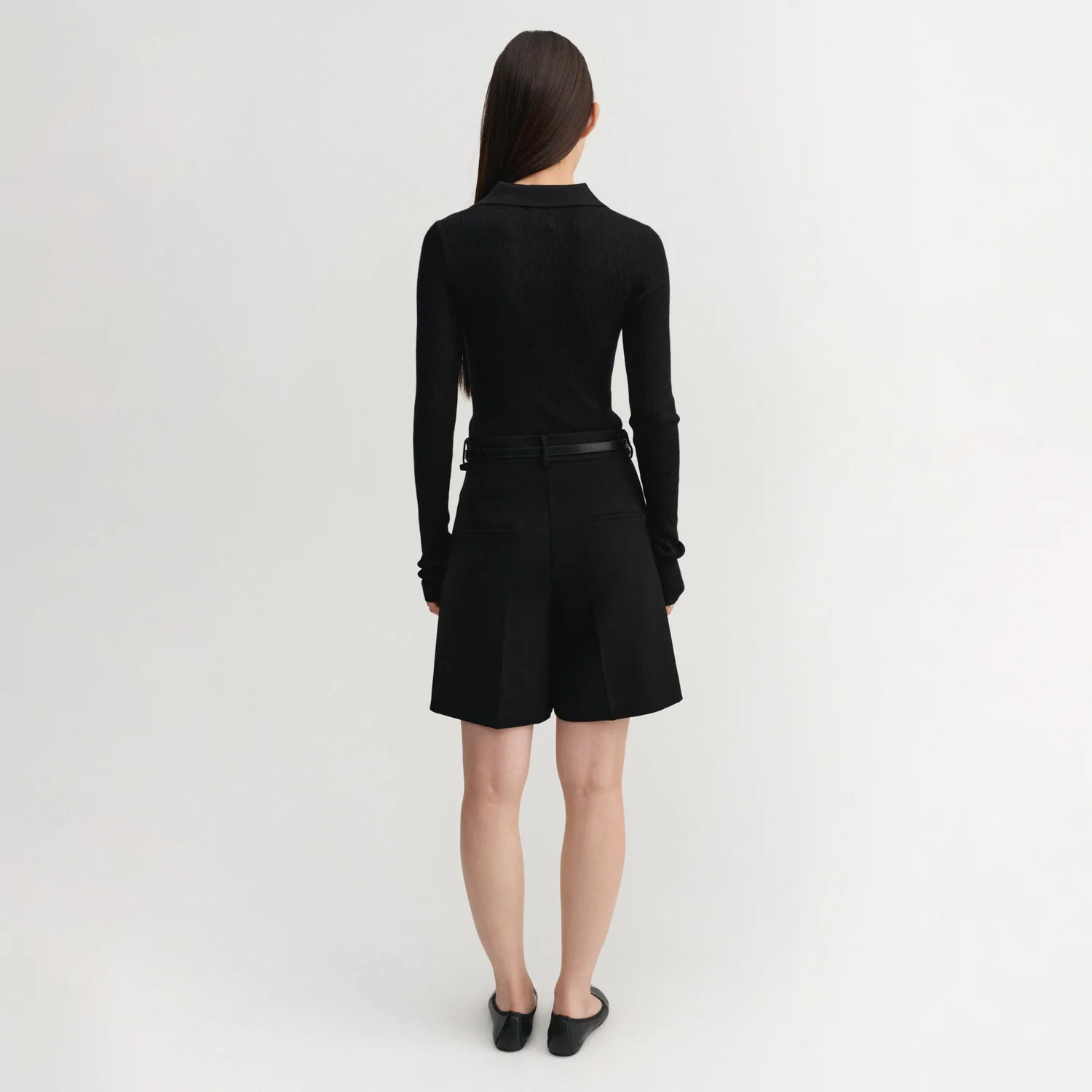 Almada Label BLAIR CREPE SHORTS, Black - Image 3