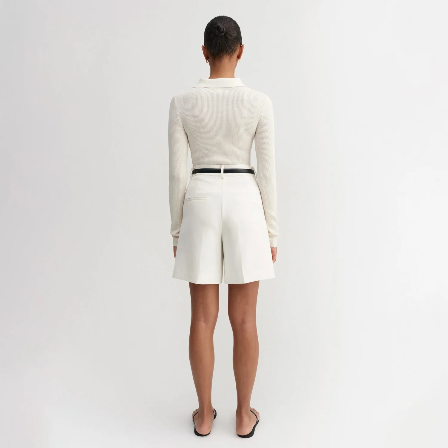 Almada Label BLAIR CREPE SHORTS, Cream - Image 3