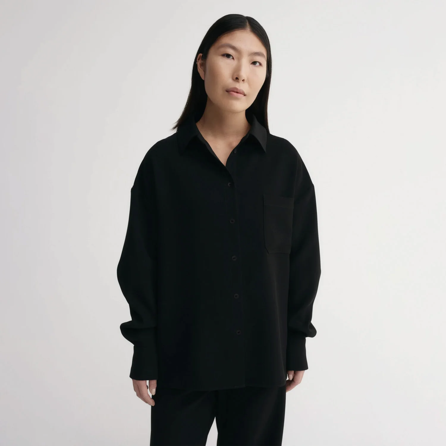 Almada Label FINN CREPE SHIRT, Black - Image 2