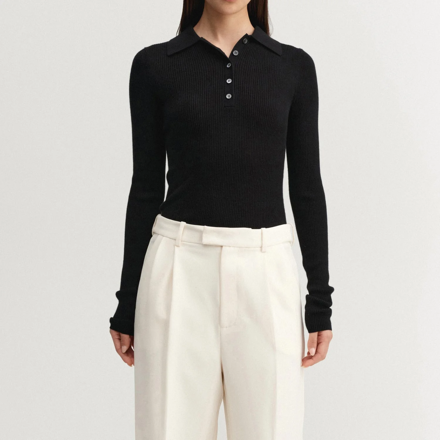 Almada Label JULES RIB TOP, Black - Image 2
