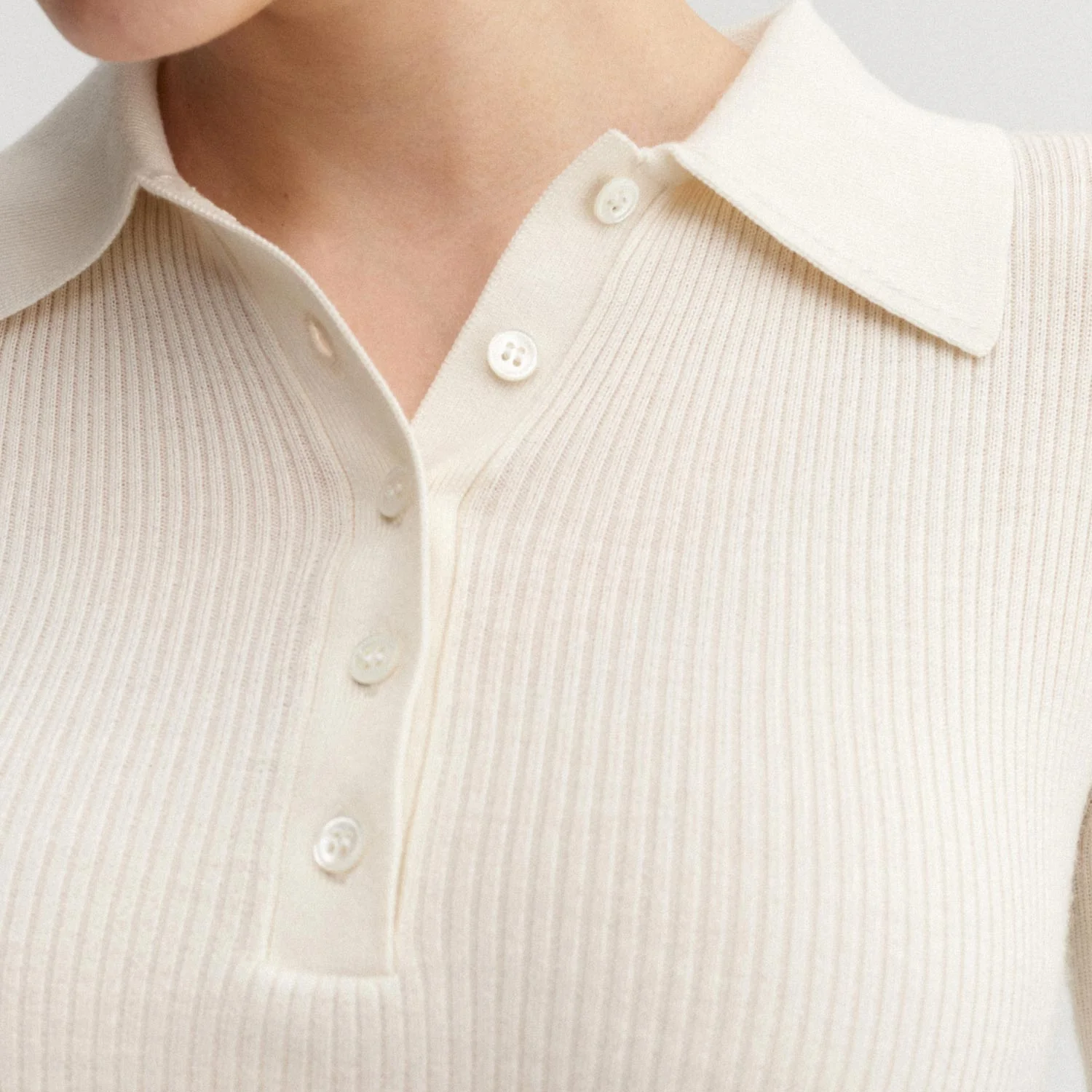 Almada Label JULES RIB TOP, Cream - Image 4