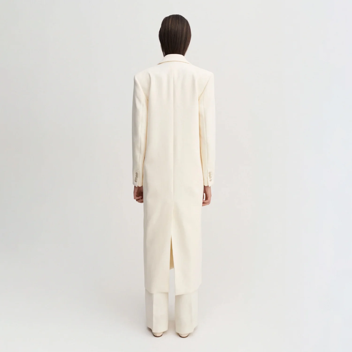 Almada Label MARGOT LONG TAILORED BLAZER, Cream - Image 3