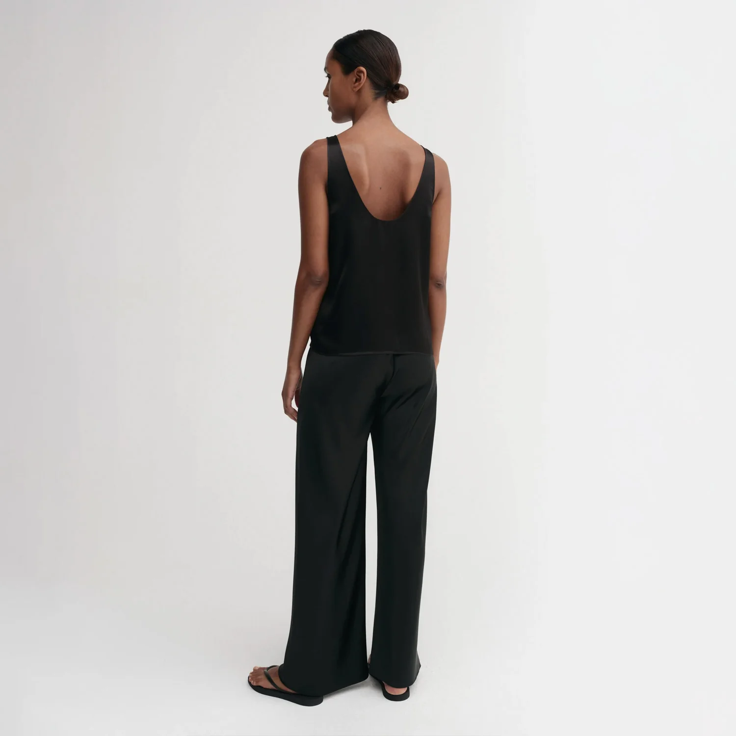 Almada Label ROMY SATIN TANK TOP, Black - Image 3