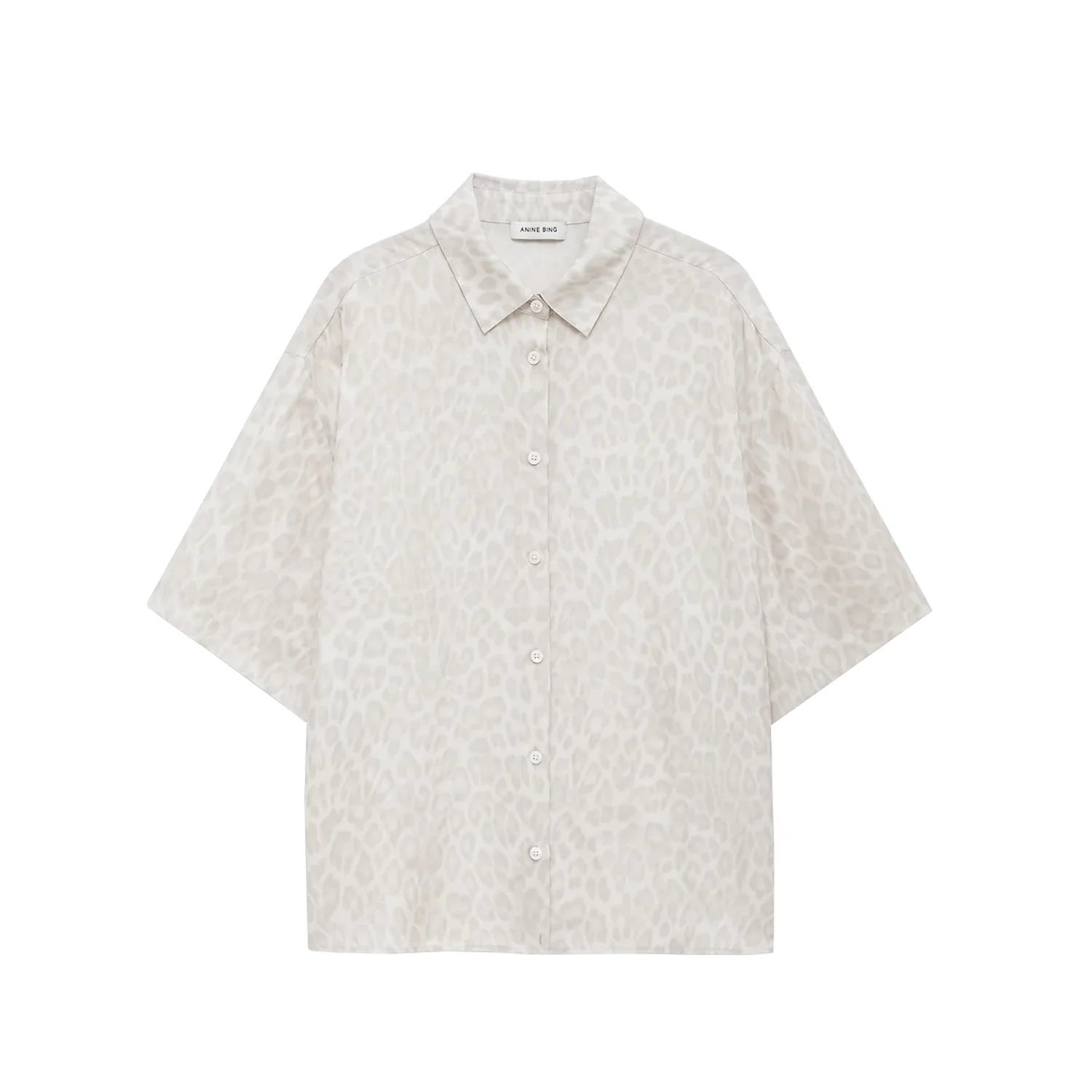 Anine Bing COCO SHIRT, White Washed Leopard