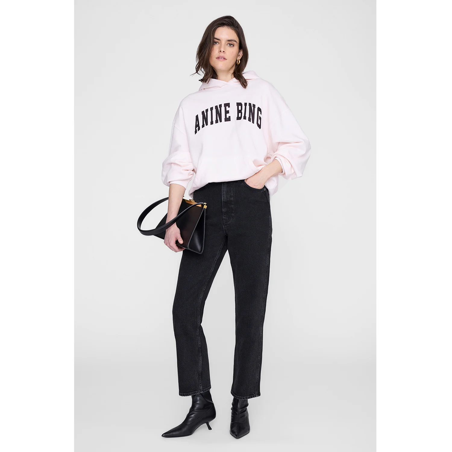 Anine Bing HARVEY SWEATSHIRT, Washed Pink - Image 2