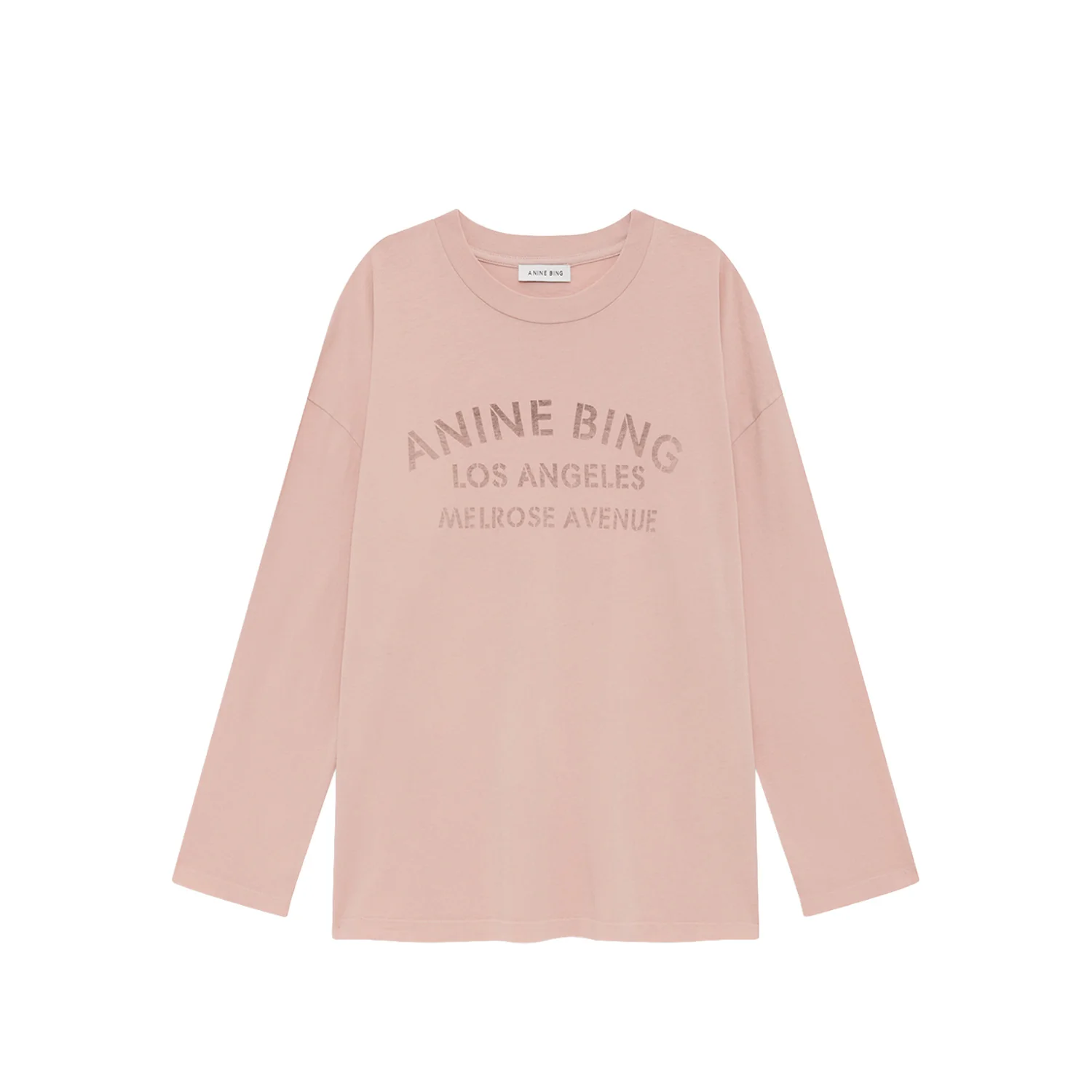 Anine Bing IVAN LONG SLEEVE MELROSE STENCIL, Washed Blushed