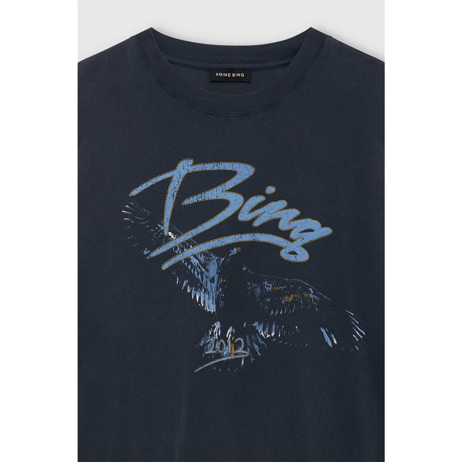 Anine Bing KENT TEE EAGLE, Washed Black - Image 2