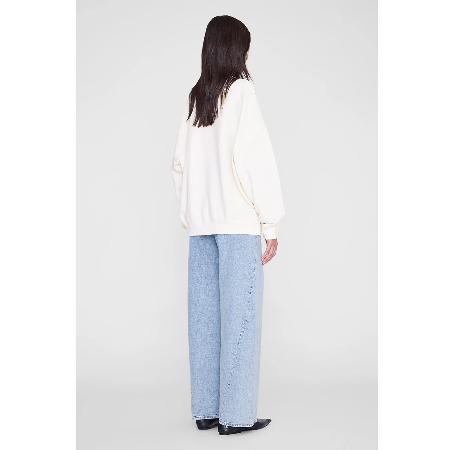 Anine Bing MILES SWEATSHIRT COLLEGIATE, Cream - Image 3