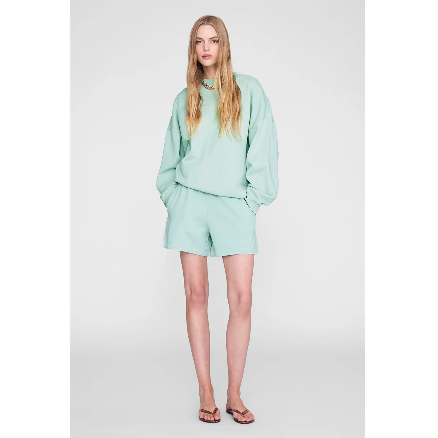 Anine Bing MILES SWEATSHIRT, Washed Seafoam - Image 2