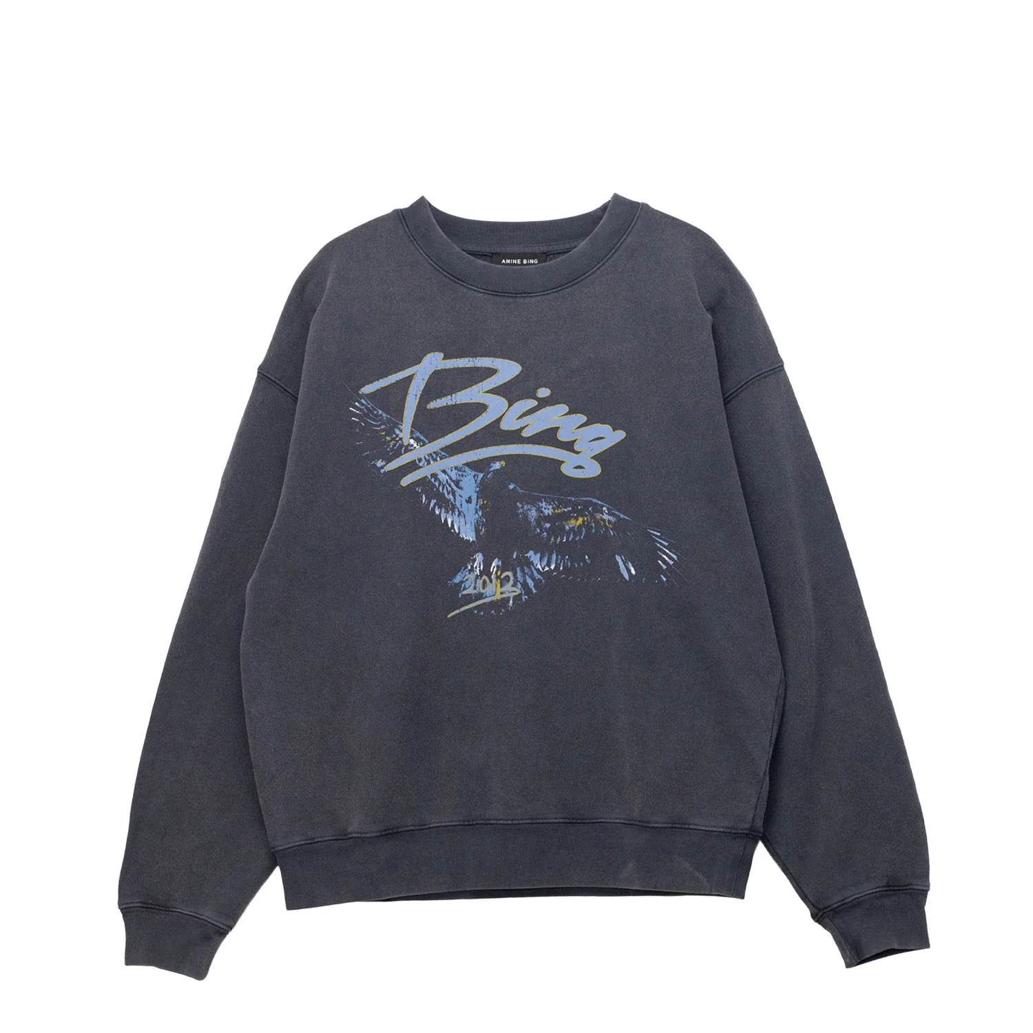 Anine Bing SPENCER SWEATSHIRT EAGLE, Washed Black