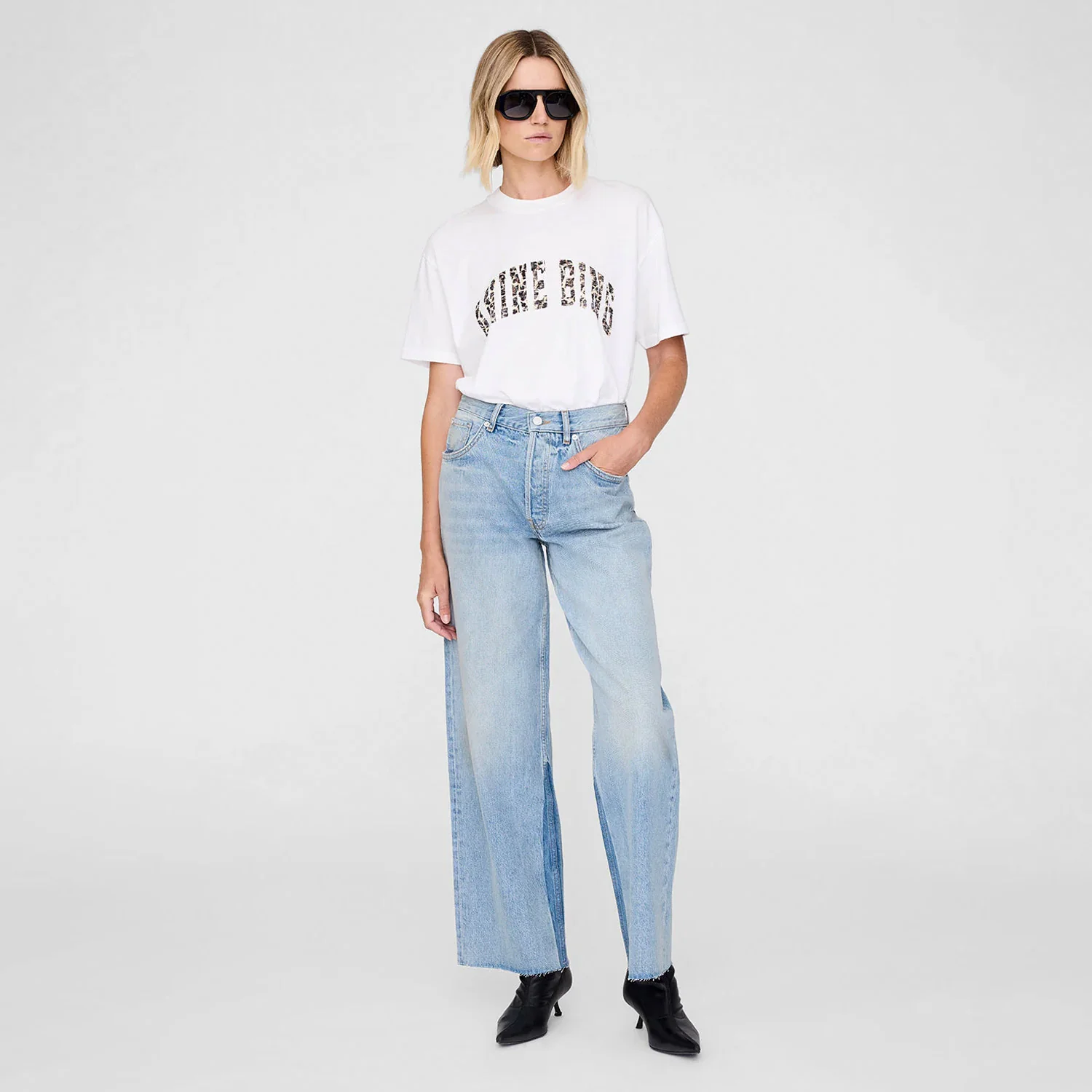 Anine Bing WALKER TEE, Ivory - Image 2