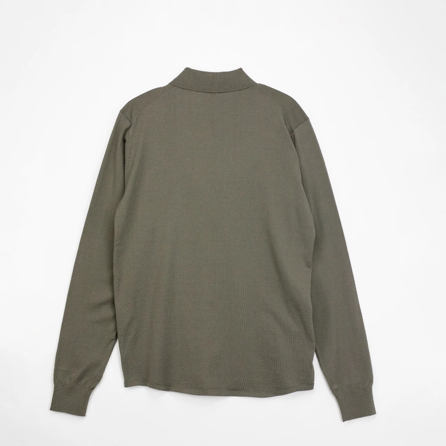 Auralee GIZA HIGH GAUGE KNIT SHIRT CARDIGAN, Olive Grey - Image 2