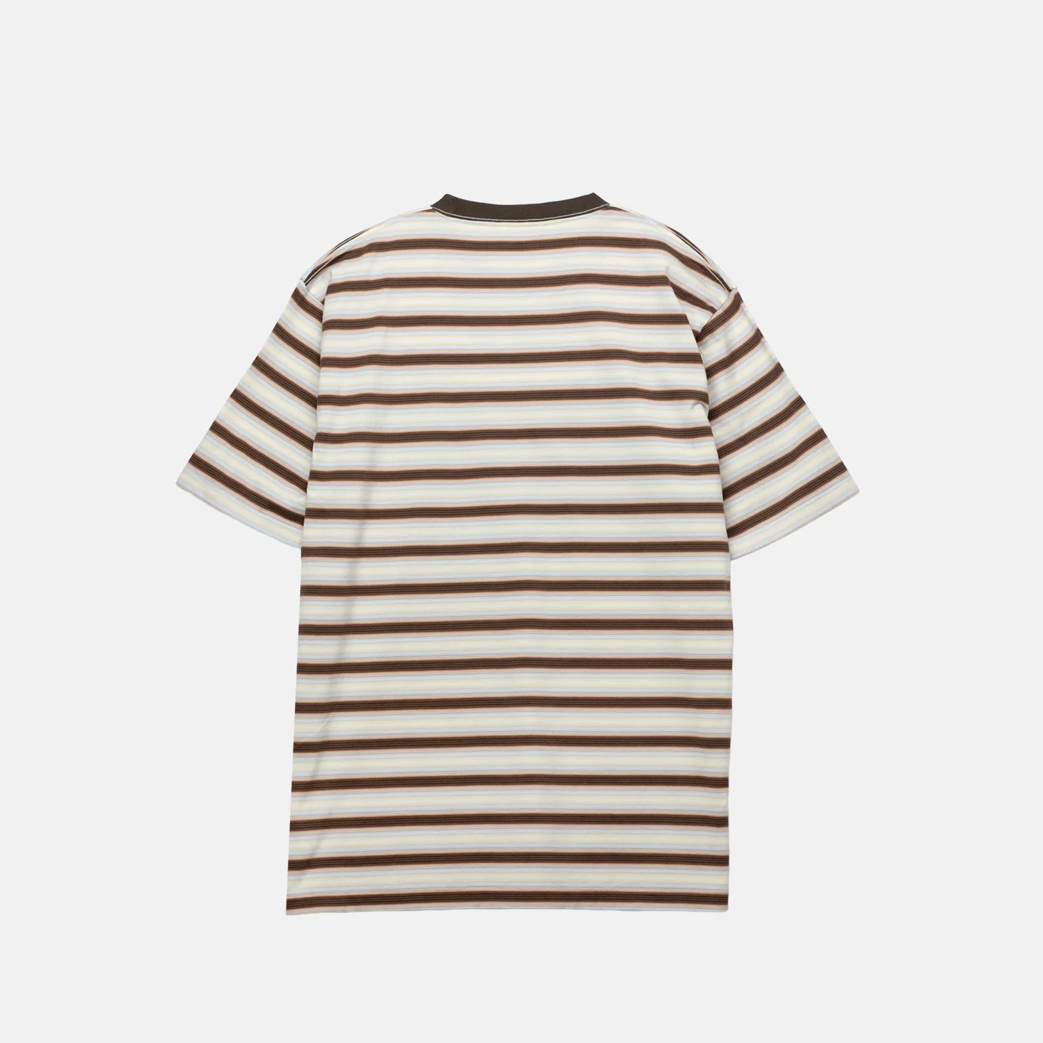 Auralee M'S GRADIENT STRIPE JERSEY TEE, Fade Brown Stripe - Image 3