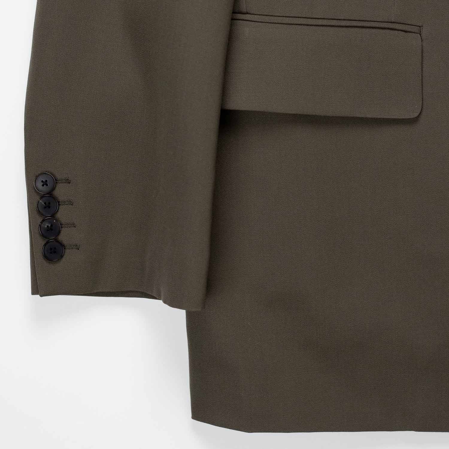 Auralee M'S LIGHT WOOL MAX GABARDINE JACKET, Dark Olive Brown - Image 5