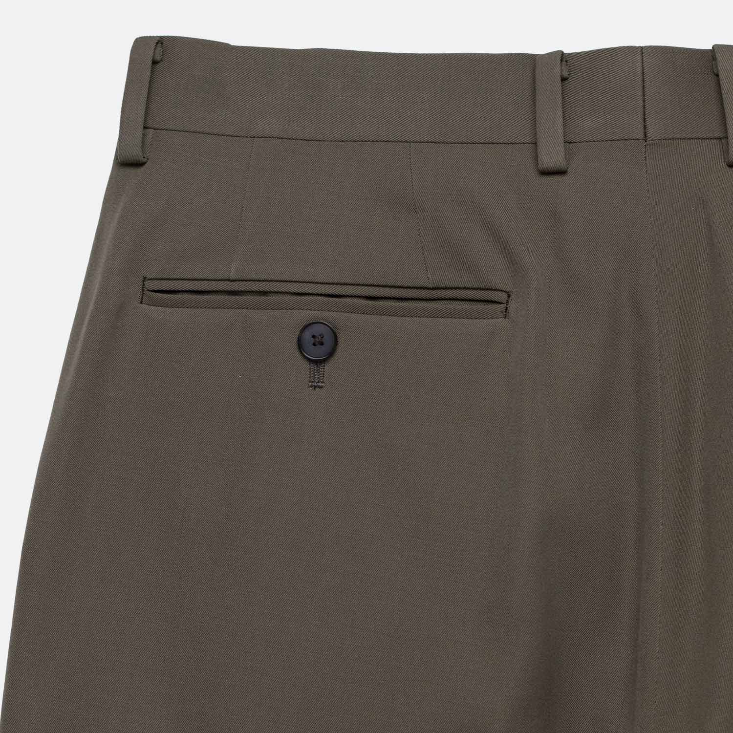 Auralee M'S LIGHT WOOL MAX GABARDINE SLACKS, Dark Olive Brown - Image 4