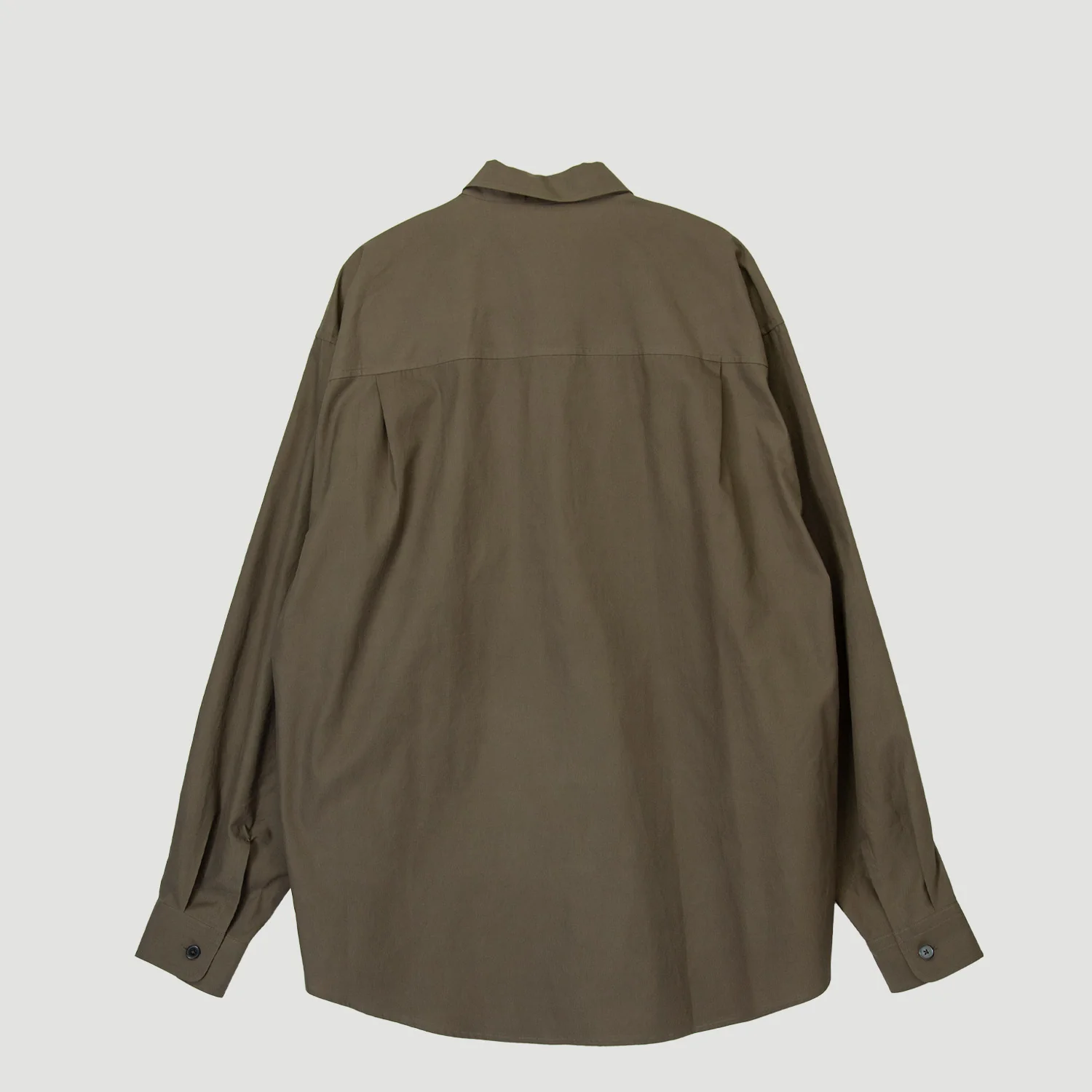 Auralee WASHED FINX TWILL BIG SHIRT, Brown - Image 5