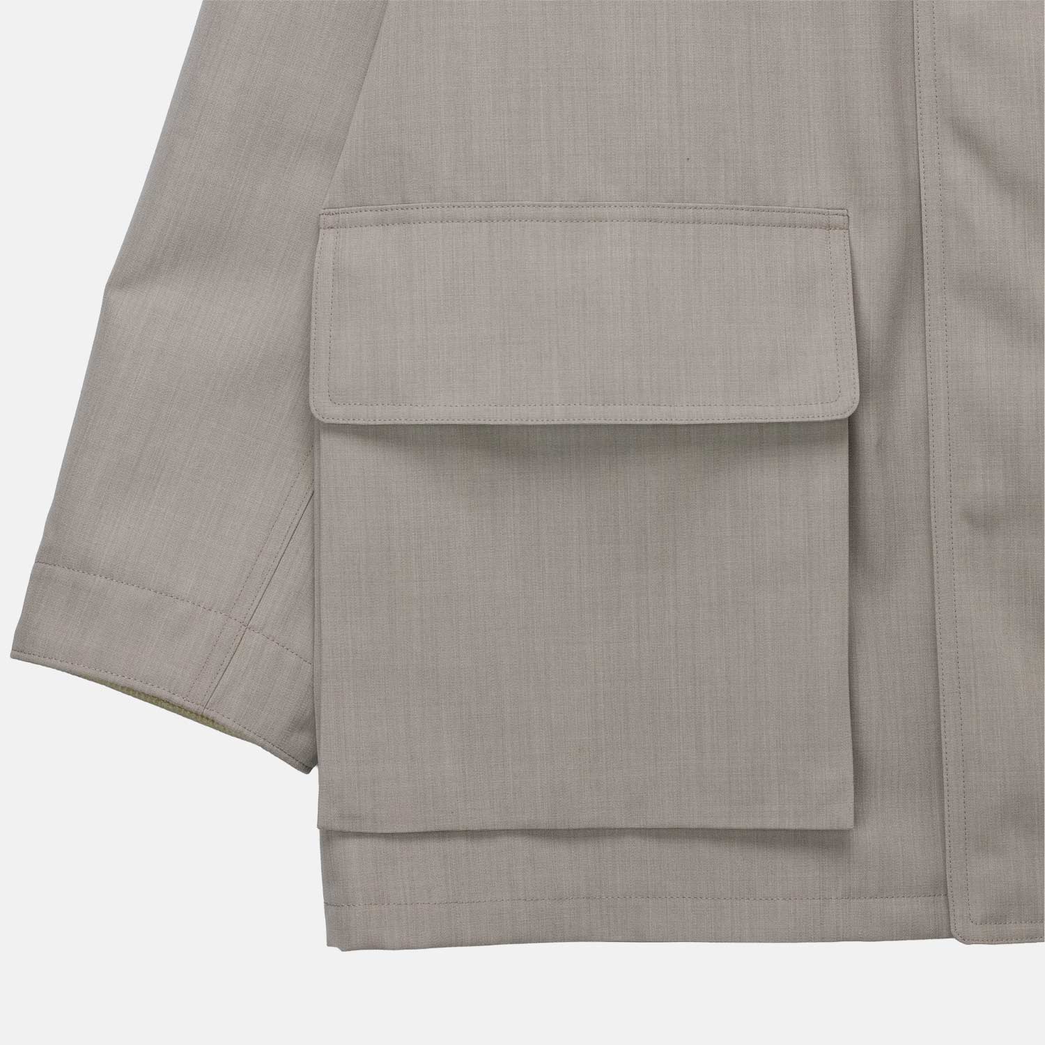 Auralee W' WOOL MAX CANVAS BLOUSON, Top Grey Beige - Image 3