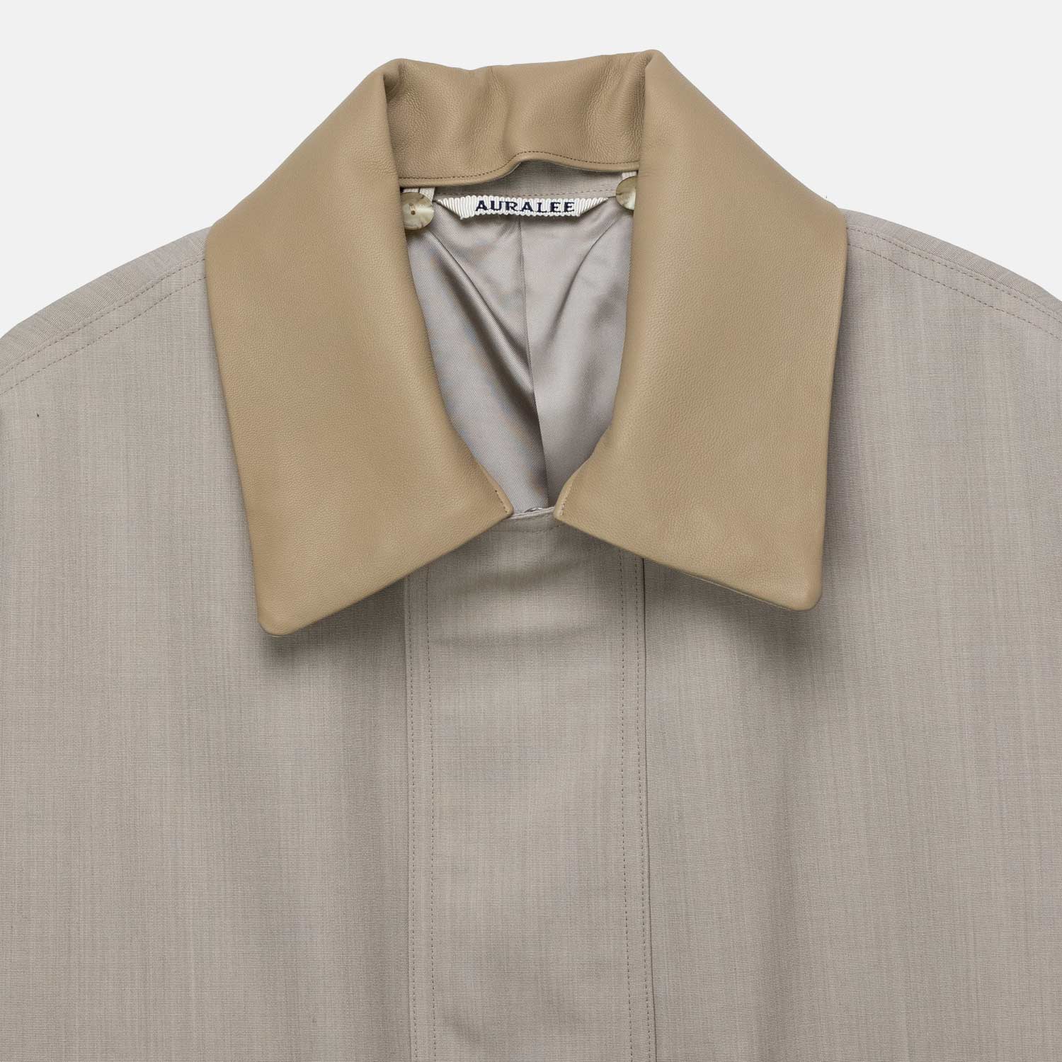 Auralee W' WOOL MAX CANVAS BLOUSON, Top Grey Beige - Image 4