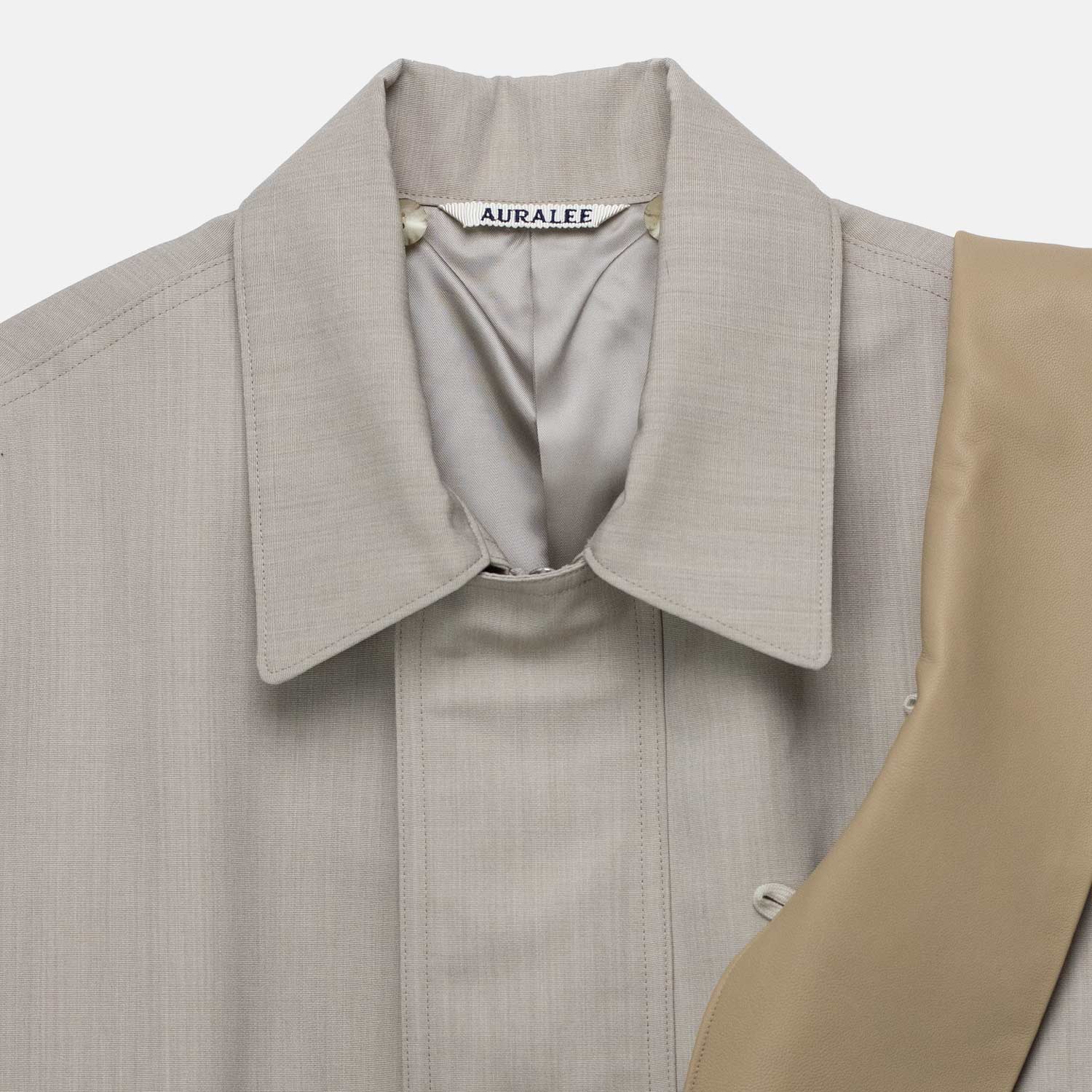 Auralee W' WOOL MAX CANVAS BLOUSON, Top Grey Beige - Image 5