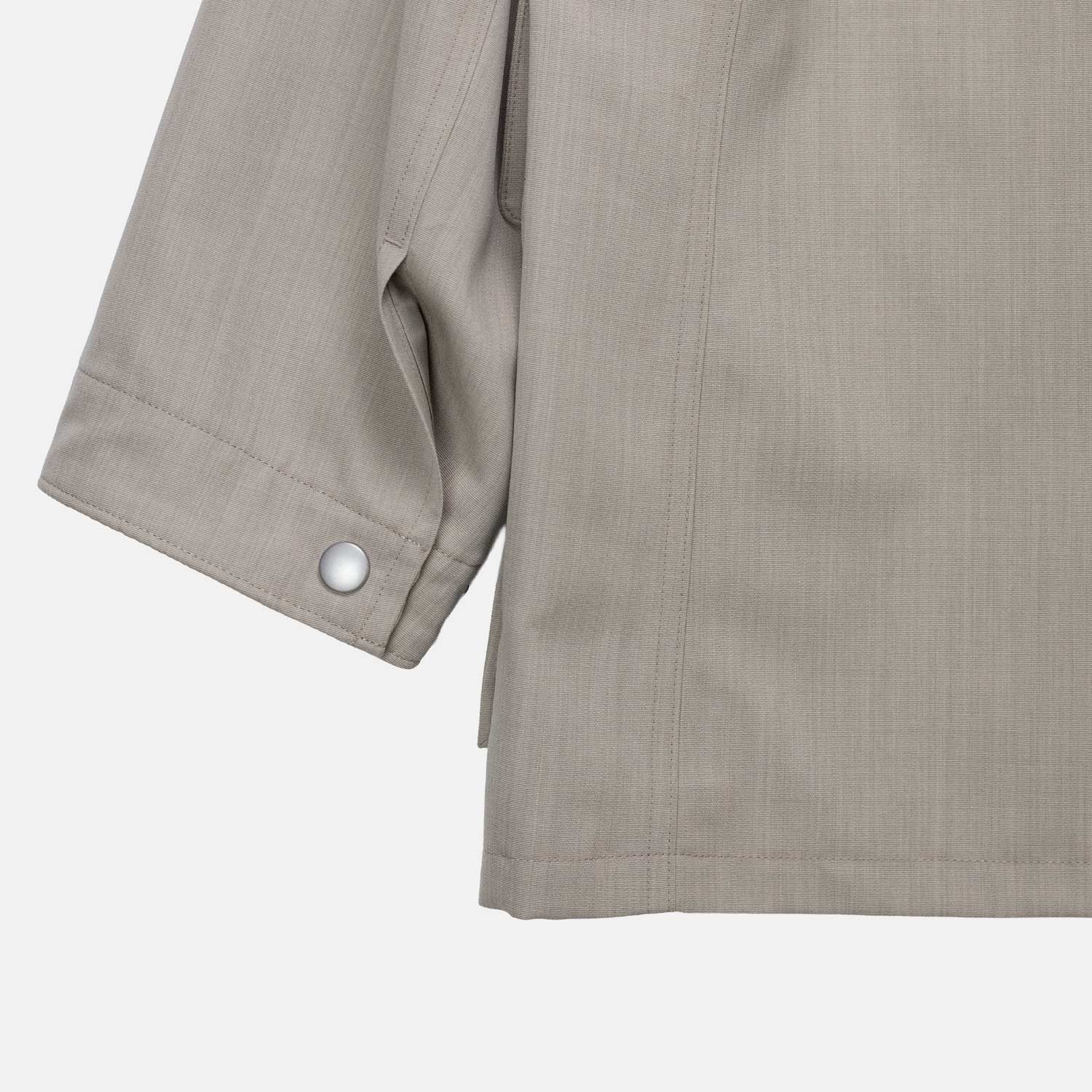 Auralee W' WOOL MAX CANVAS BLOUSON, Top Grey Beige - Image 6