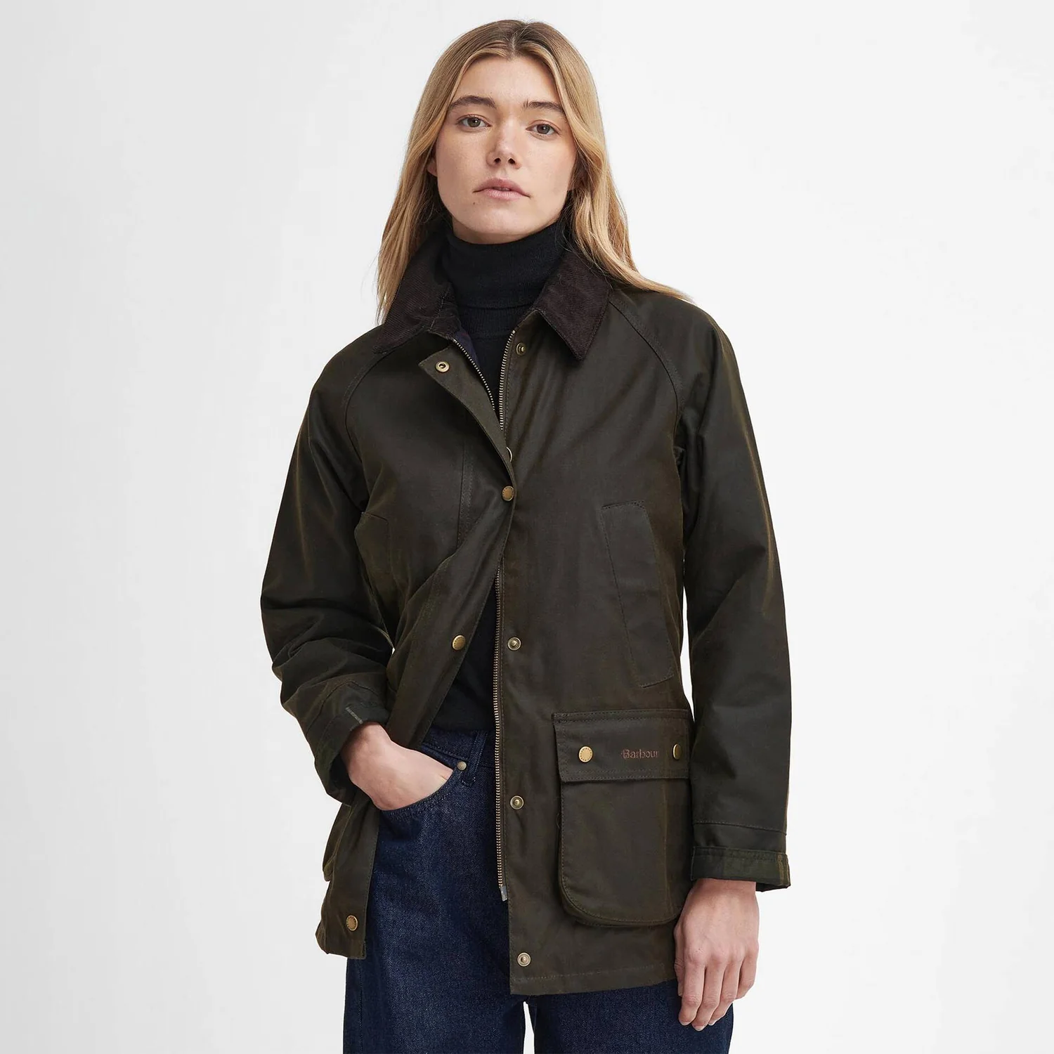 Barbour ACORN WAX JACKET, Olive - Image 2