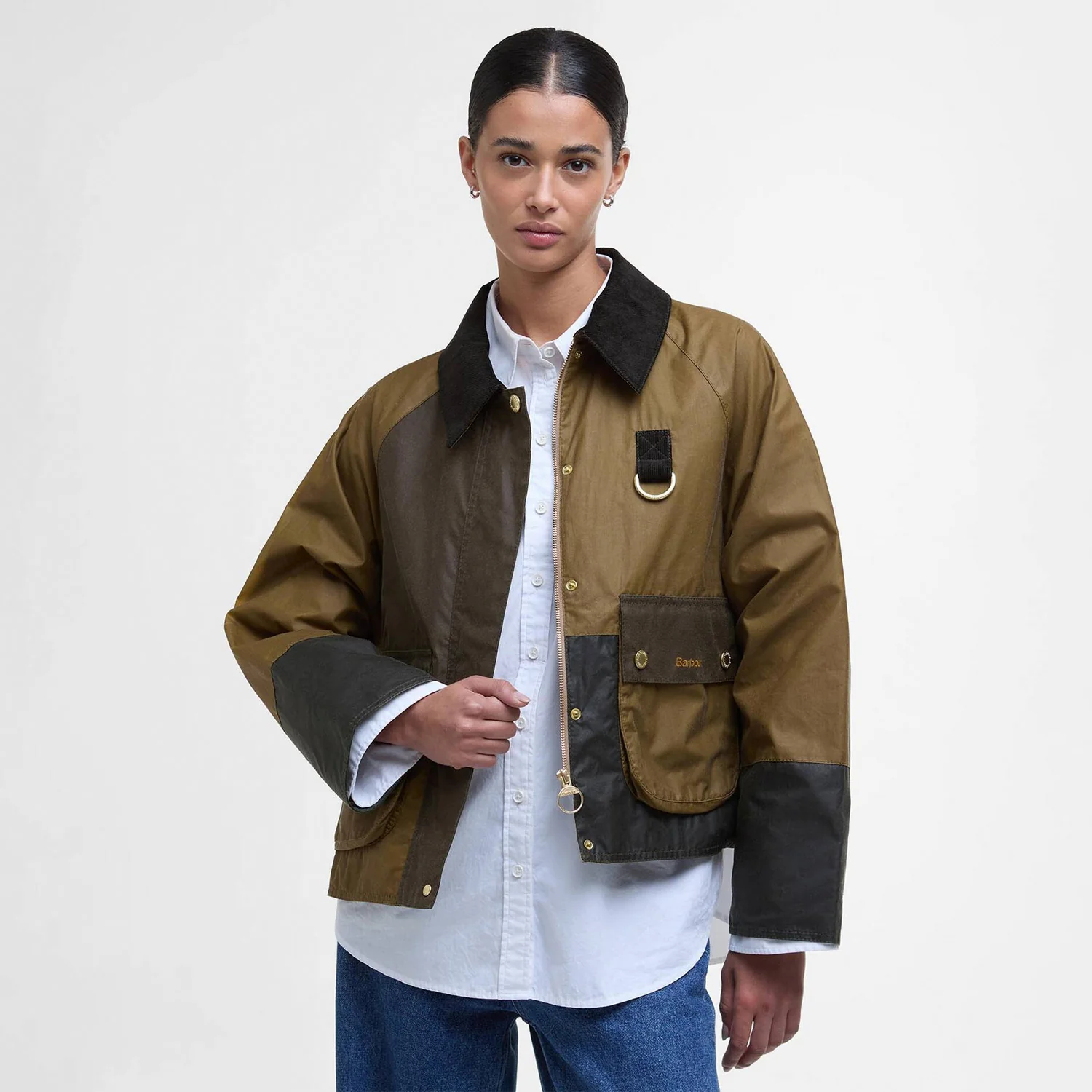 Barbour ALMA WAX JACKET, Sand/Archive Olive/Beech/Ancient - Image 2