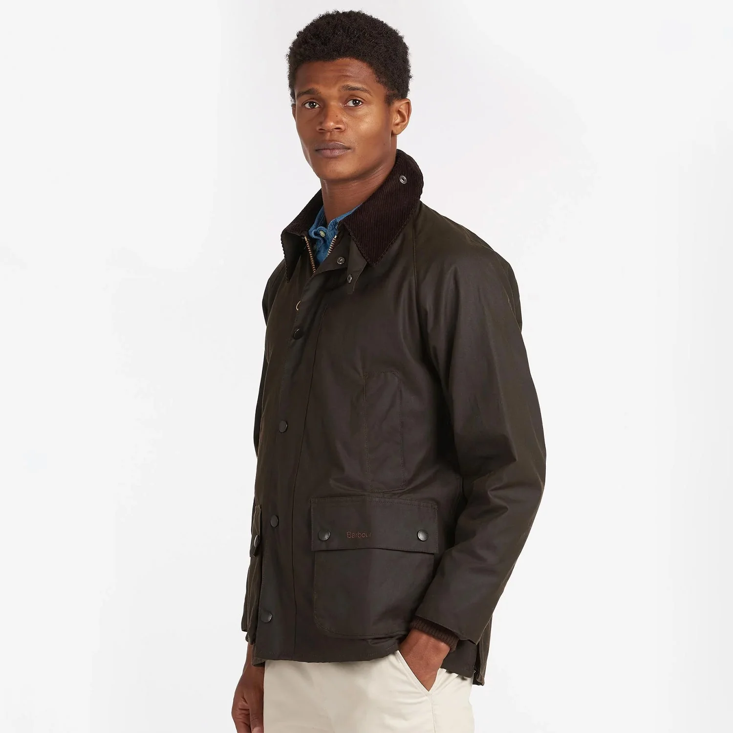 Barbour CLASSIC BEDALE WAX JACKET, Olive - Image 3