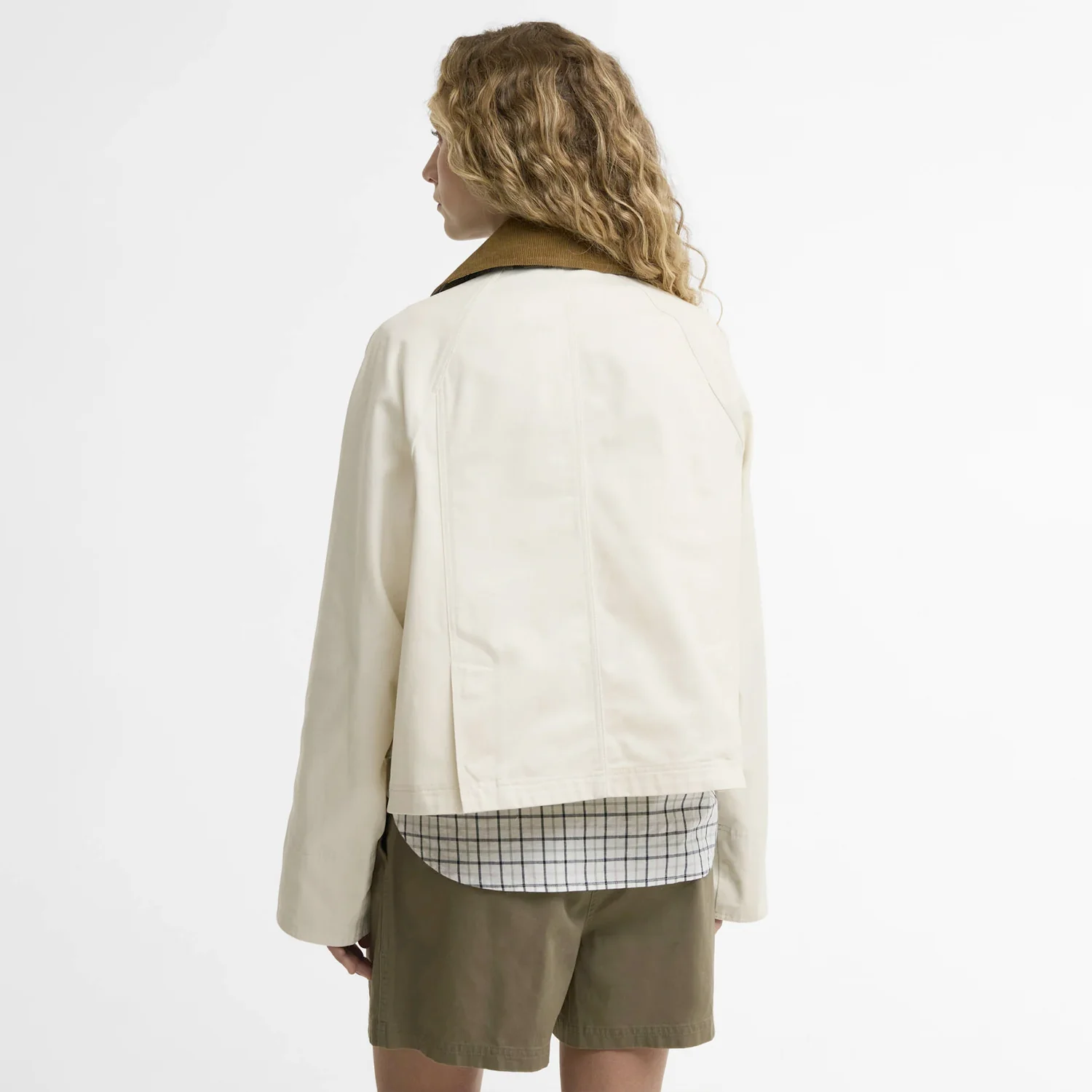 Barbour CROPPED BEADNELL JACKET, Light Pearl/Dress/Beige - Image 3