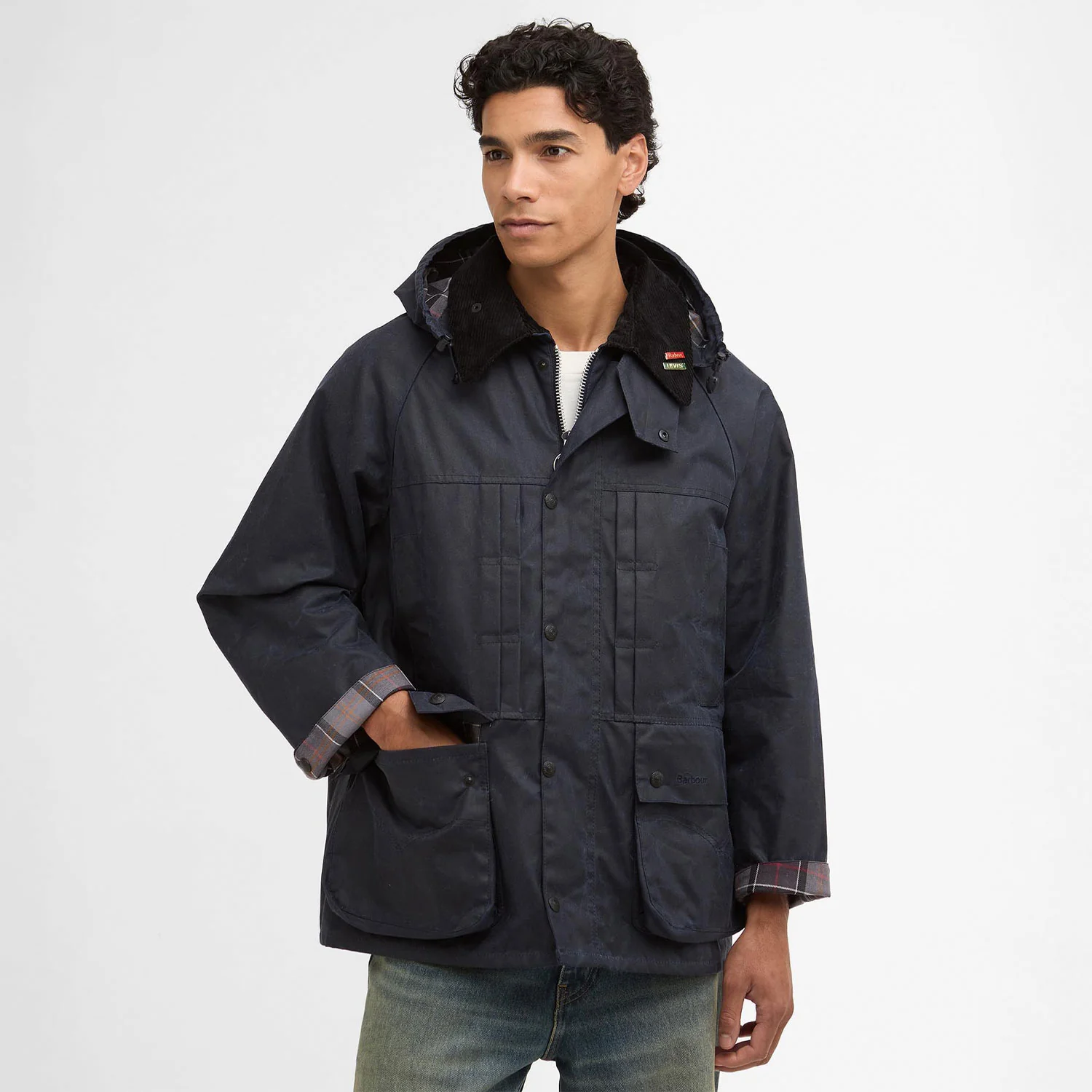 Barbour x Levi's OS BEDALE WAX JACKET, Royal Navy - Image 2