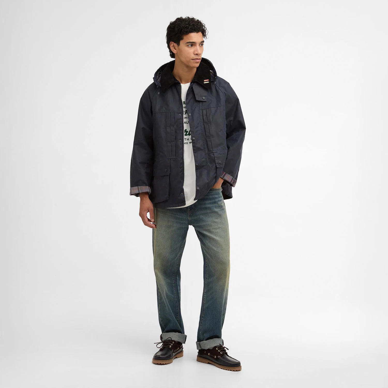 Barbour x Levi's OS BEDALE WAX JACKET, Royal Navy - Image 4