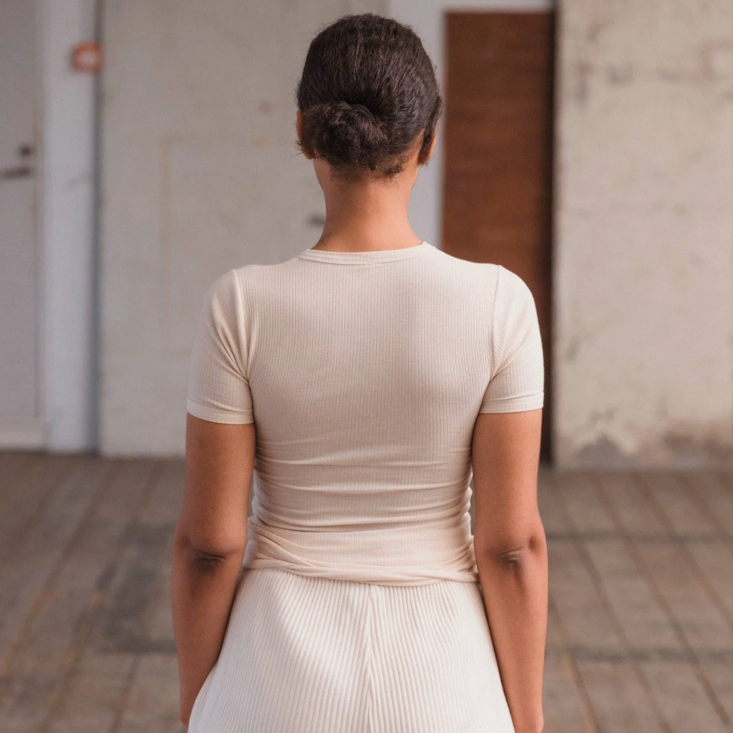 Baserange HEART SHORT SLEEVE TEE, Undyed - Image 4