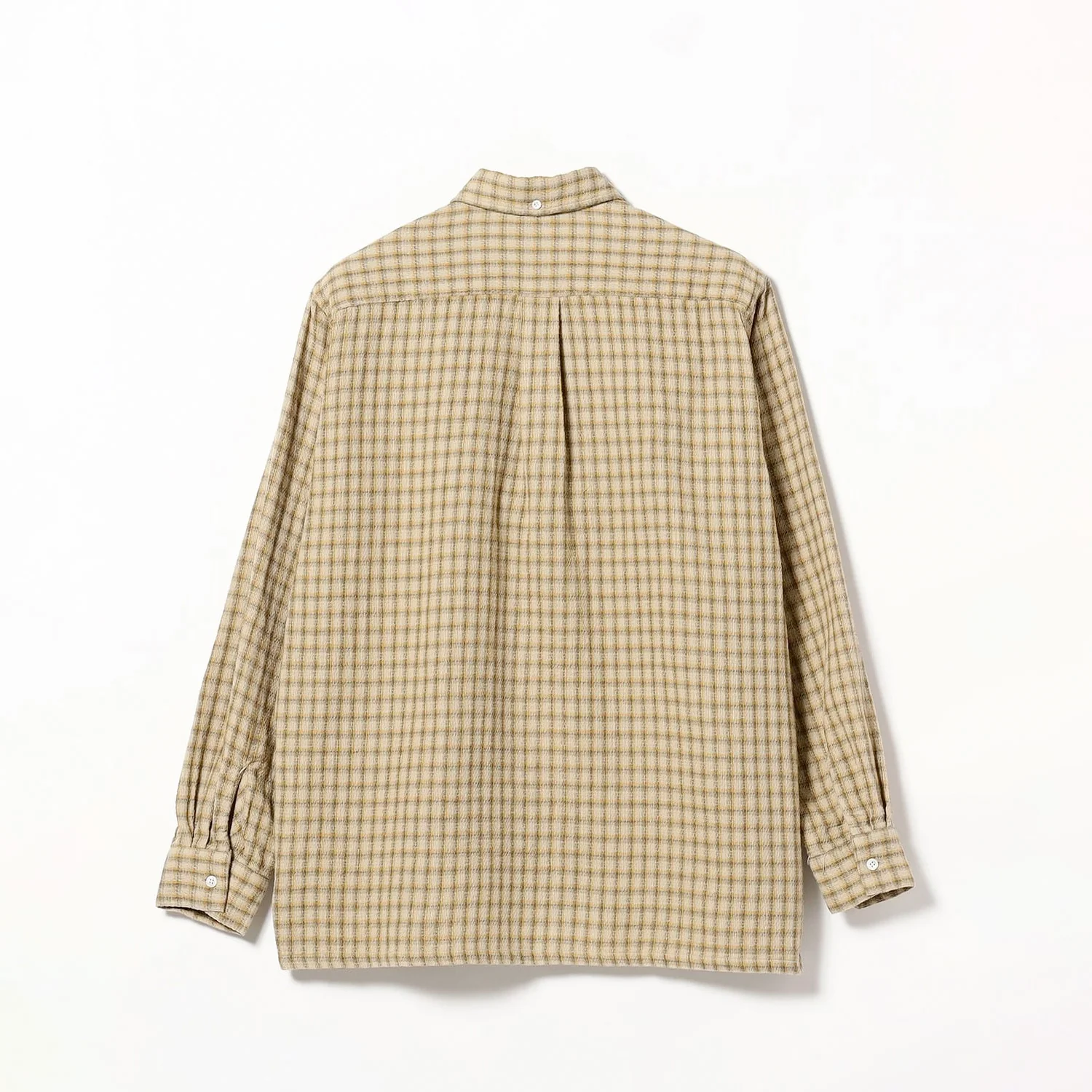 Beams+ OPEN B.D. PANAMA PLAID DOUBLE FACE, Beige - Image 2