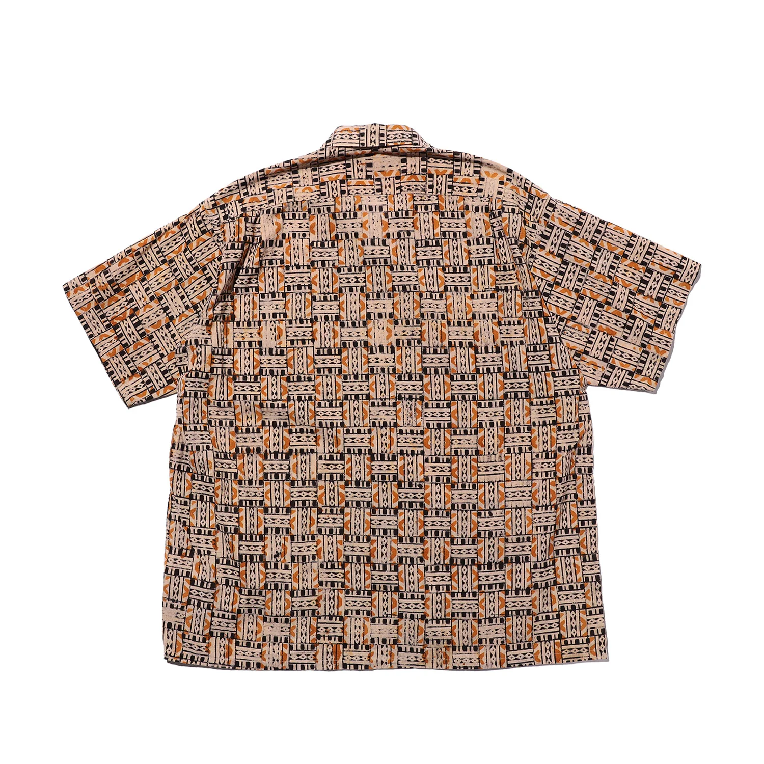 Beams+ OPEN COLLAR BLOCK PRINT, Black - Image 2