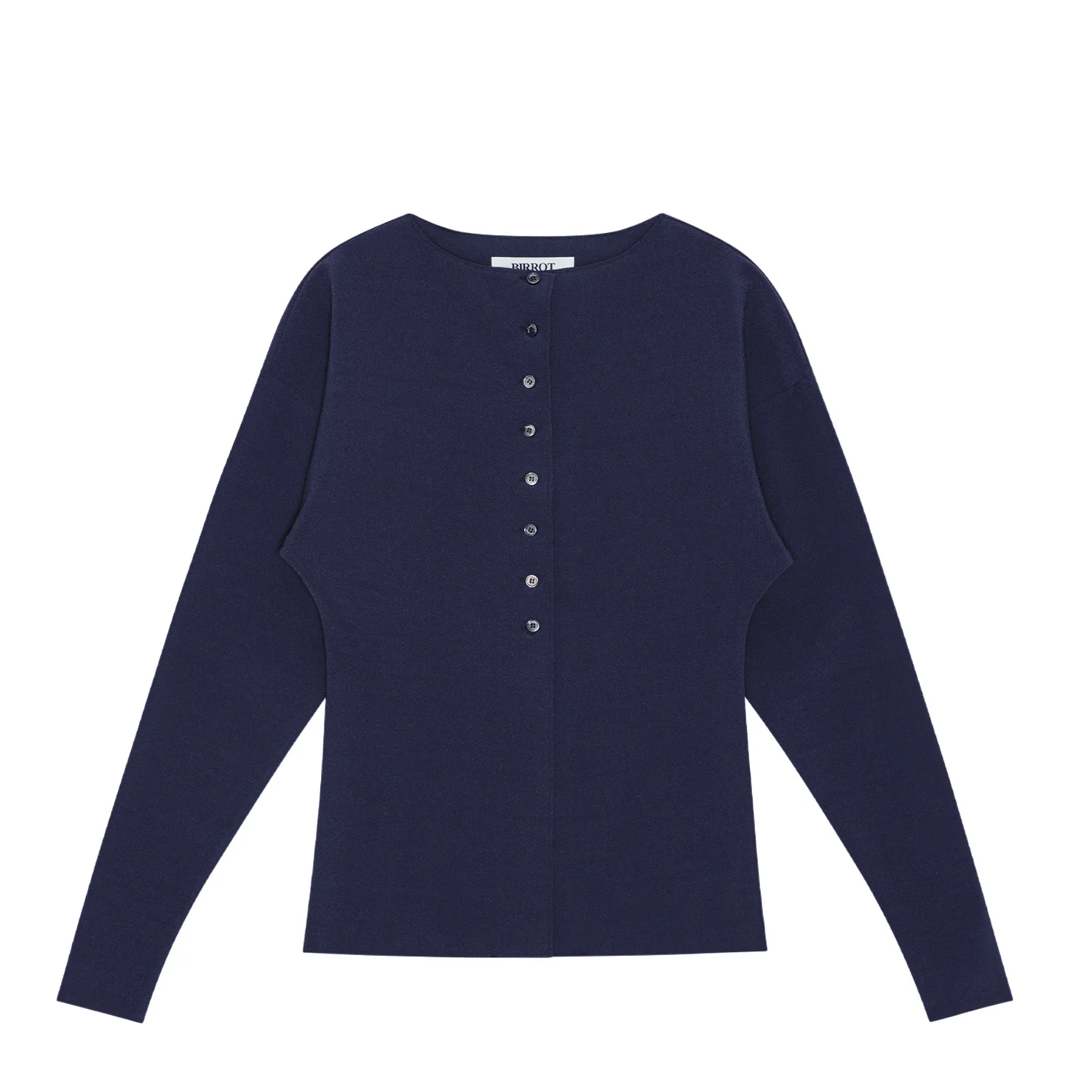 Birrot LAY2 BOATNECK CARDIGAN, Mood Indigo