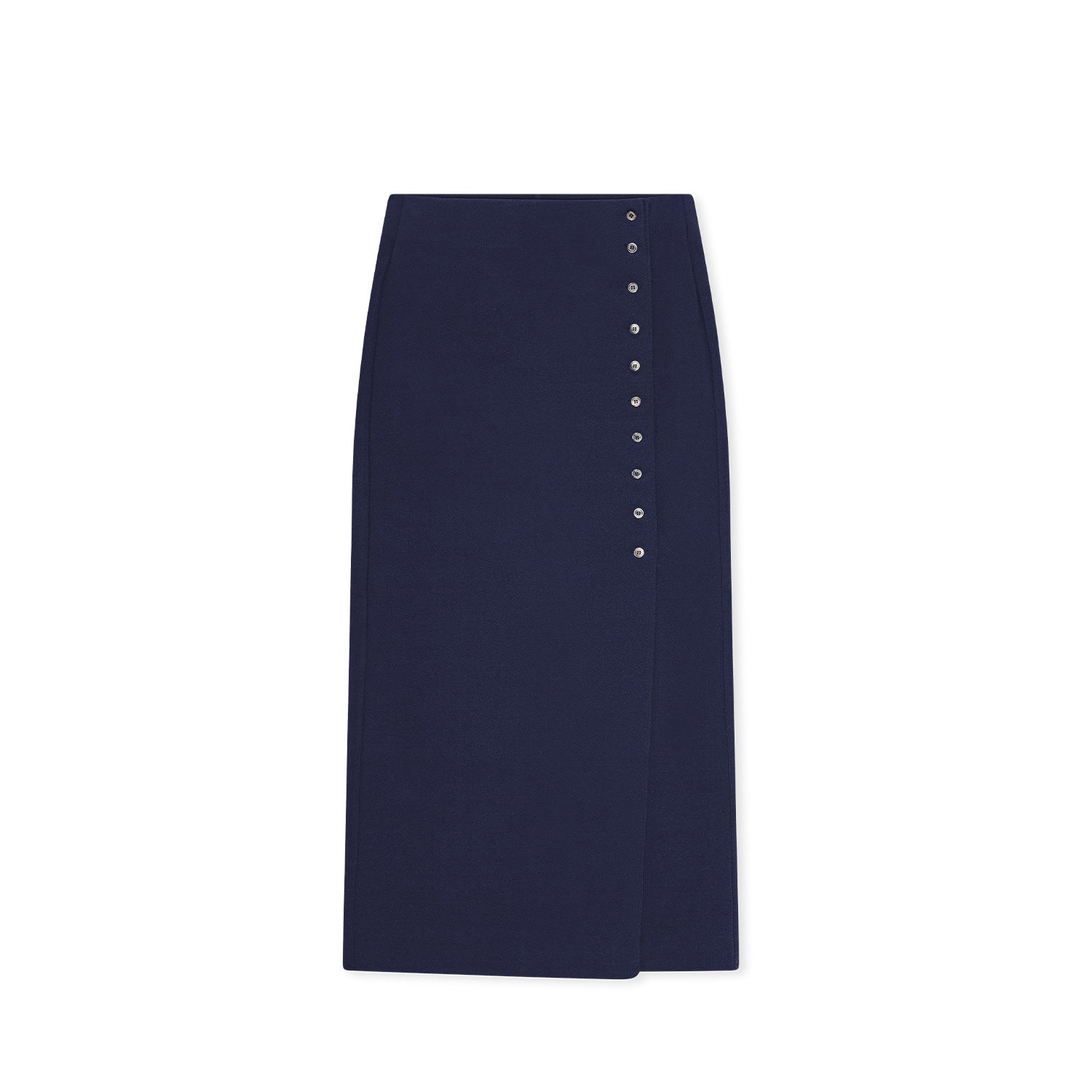 Birrot LAY2 BUTTONED WRAP SKIRT, Mood Indigo