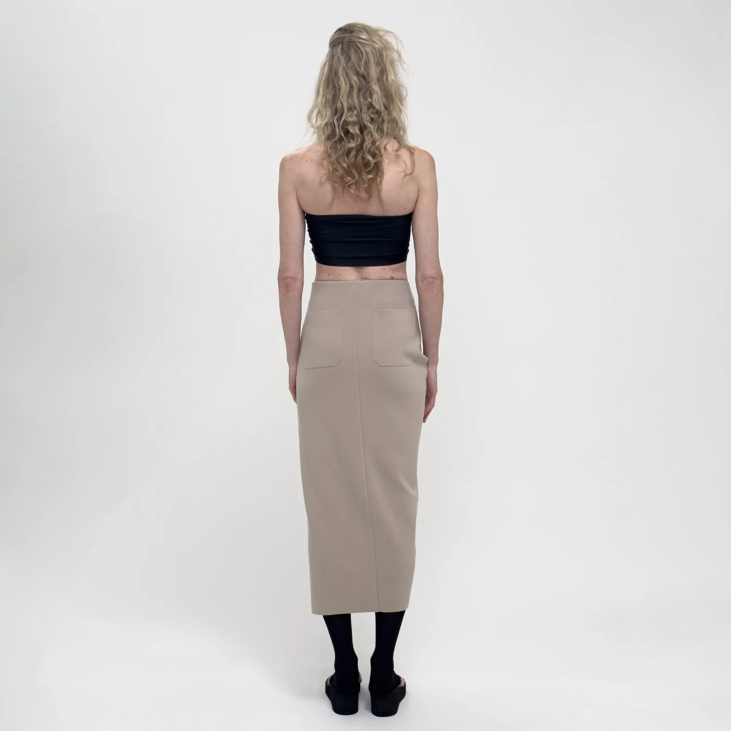 Birrot LAY2 BUTTONED WRAP SKIRT, Sand - Image 4