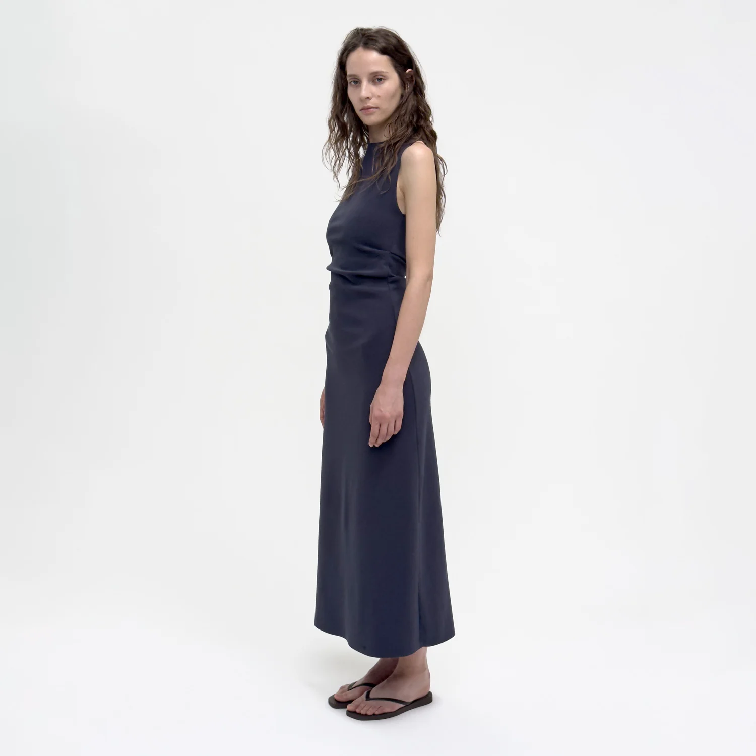 Birrot LAY2 DRAPE DRESS, Mood Indigo - Image 3