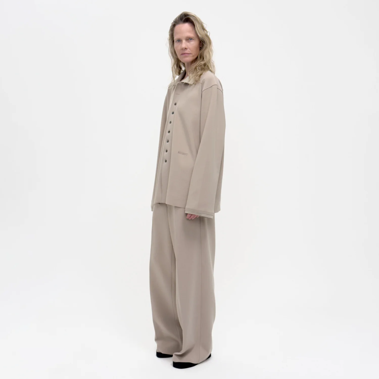 Birrot LAY2 RIB-COLLARED SHIRT, Sand - Image 3