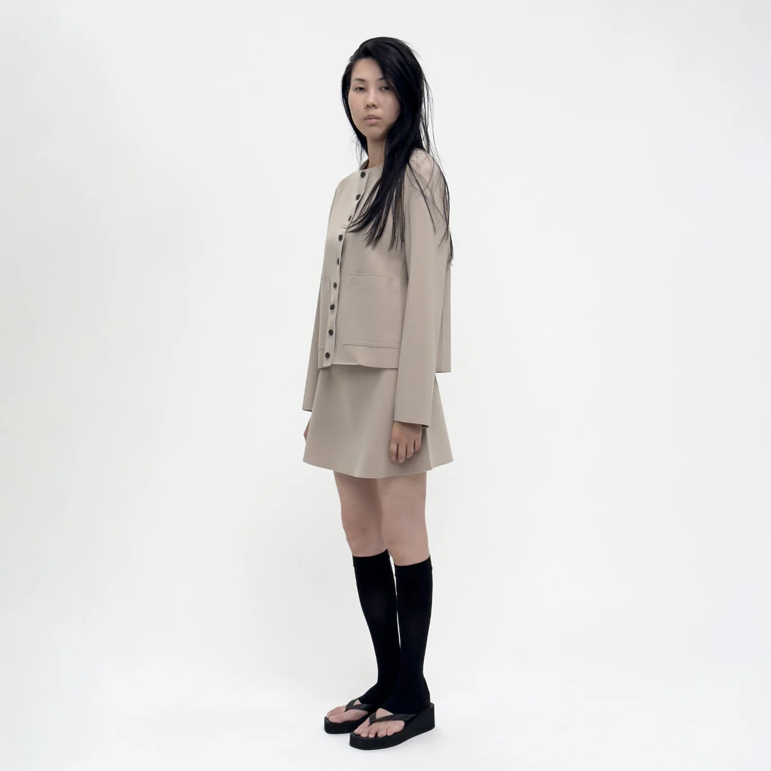 Birrot LAY2 ROUNDNECK JACKET, Sand - Image 3