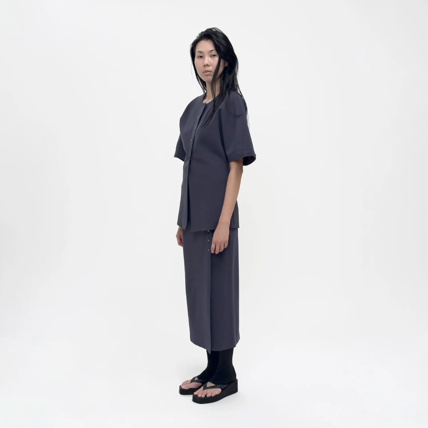 Birrot LAY3 HALF-SLEEVE BLOUSE, Mood Indigo - Image 3
