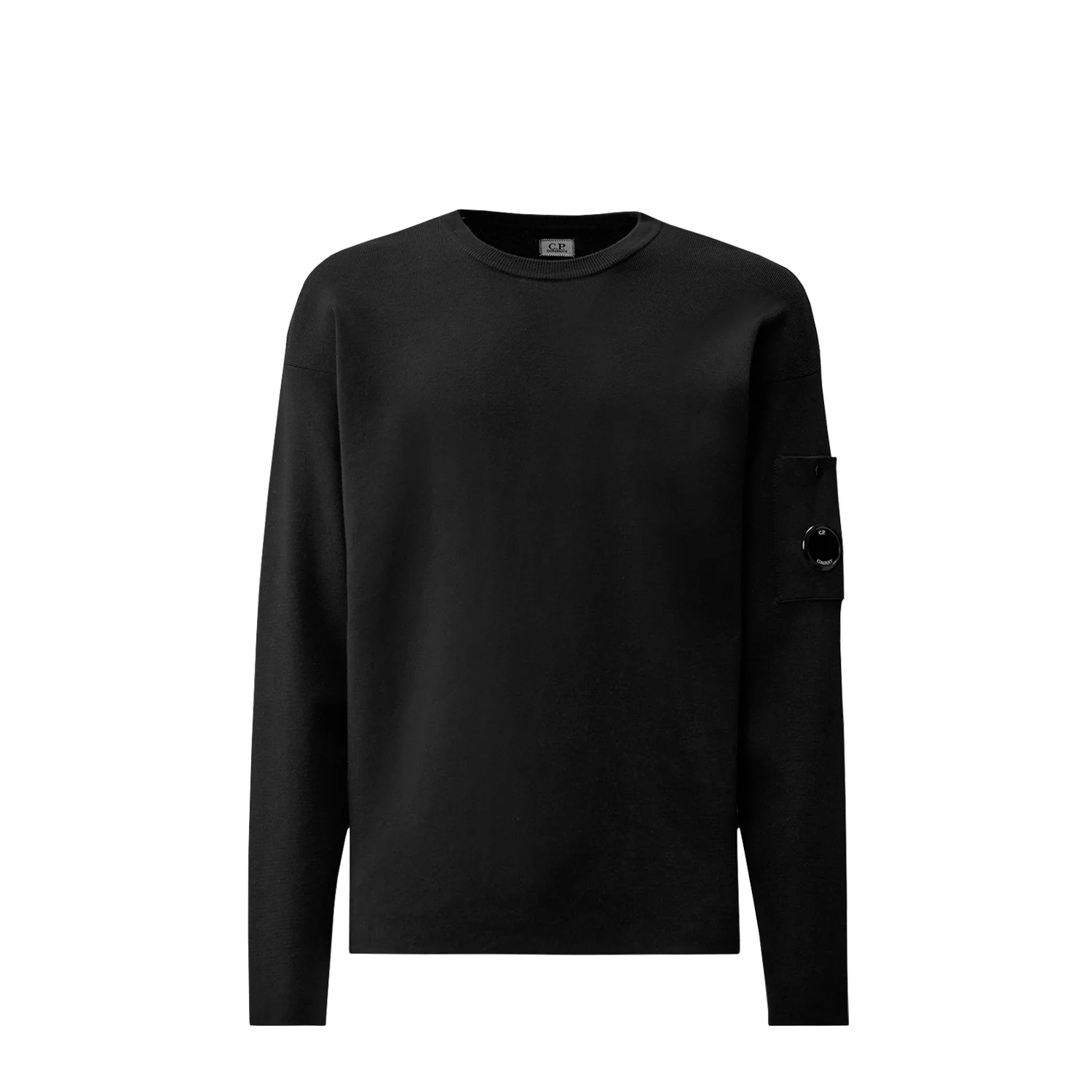 C.P. Company SEA ISLAND CREWNECK LENS SWEATER, Black