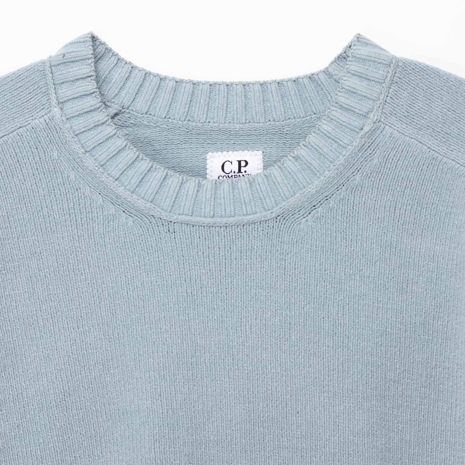 C.P. Company CREWNECK LENS SWEATER, Silver Blue - Image 3