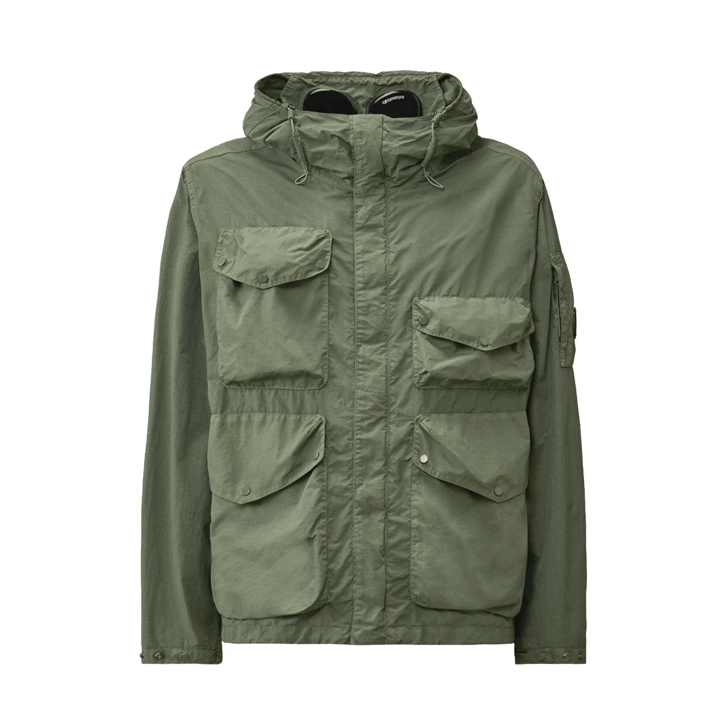 C.P. Company FLATT NYLON GOGGEL JACKET, Laurel Wreath Green