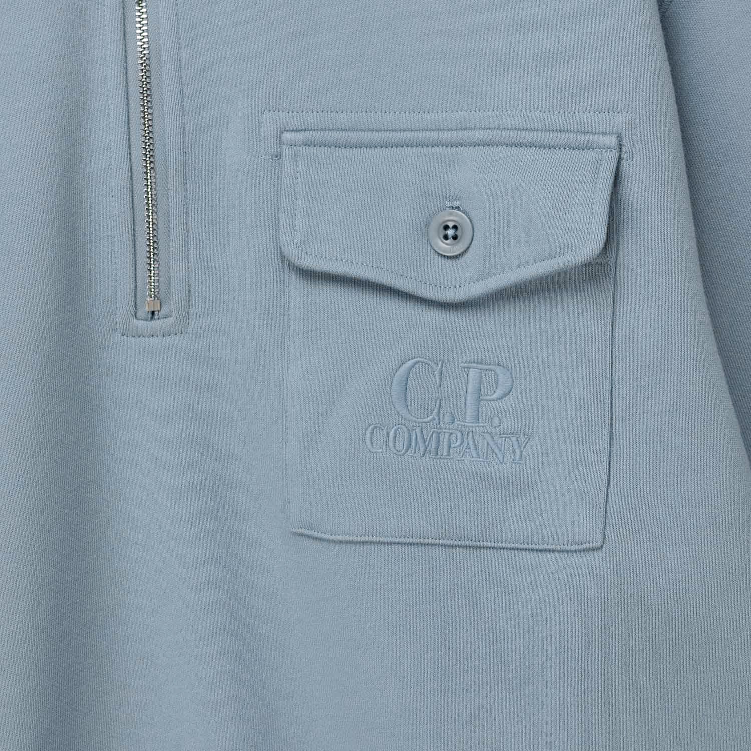 C.P. Company HALF ZIP SWEATSHIRT, Silver Blue - Image 3