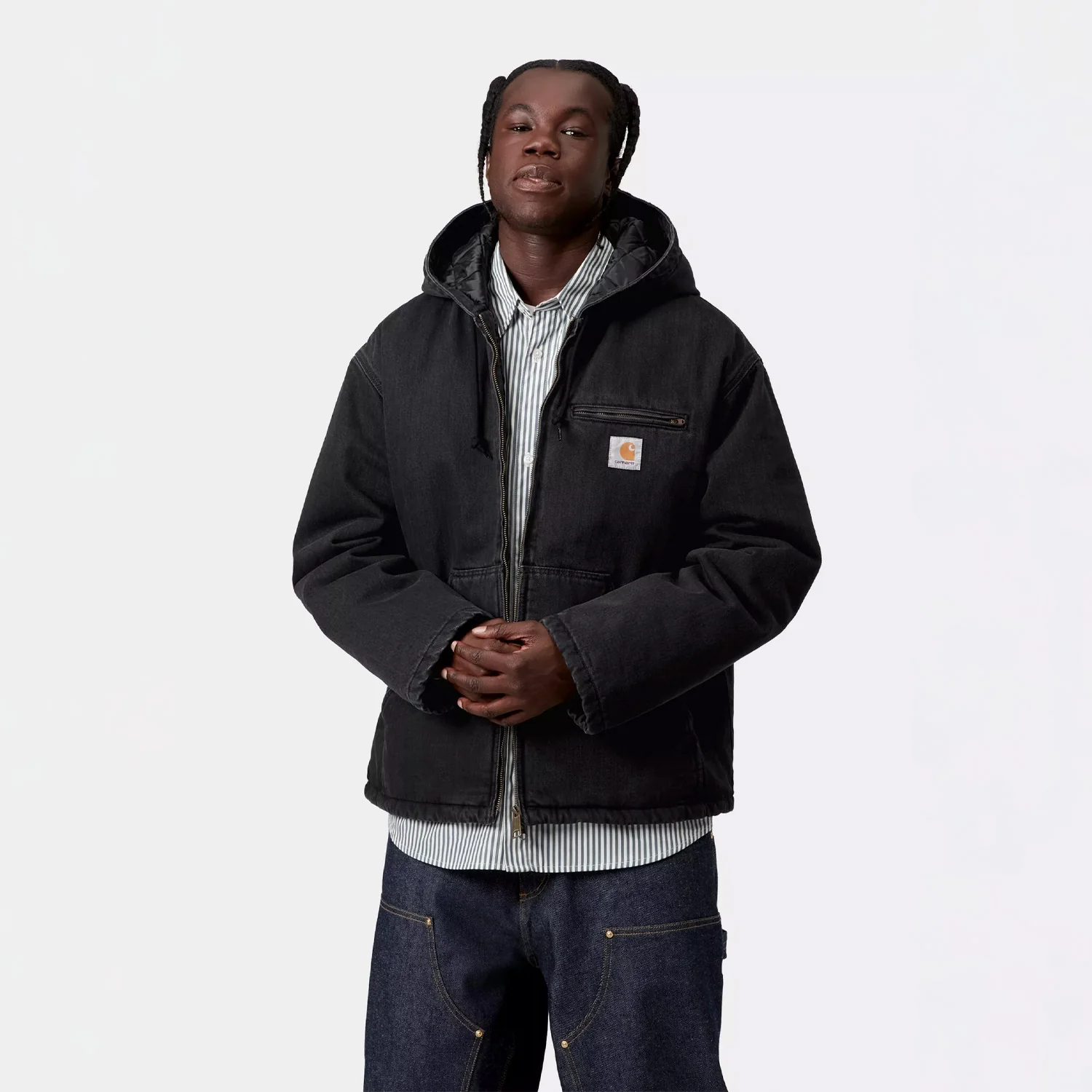 Carhartt WIP CLEVELAND JACKET, Black Stone Washed - Image 3