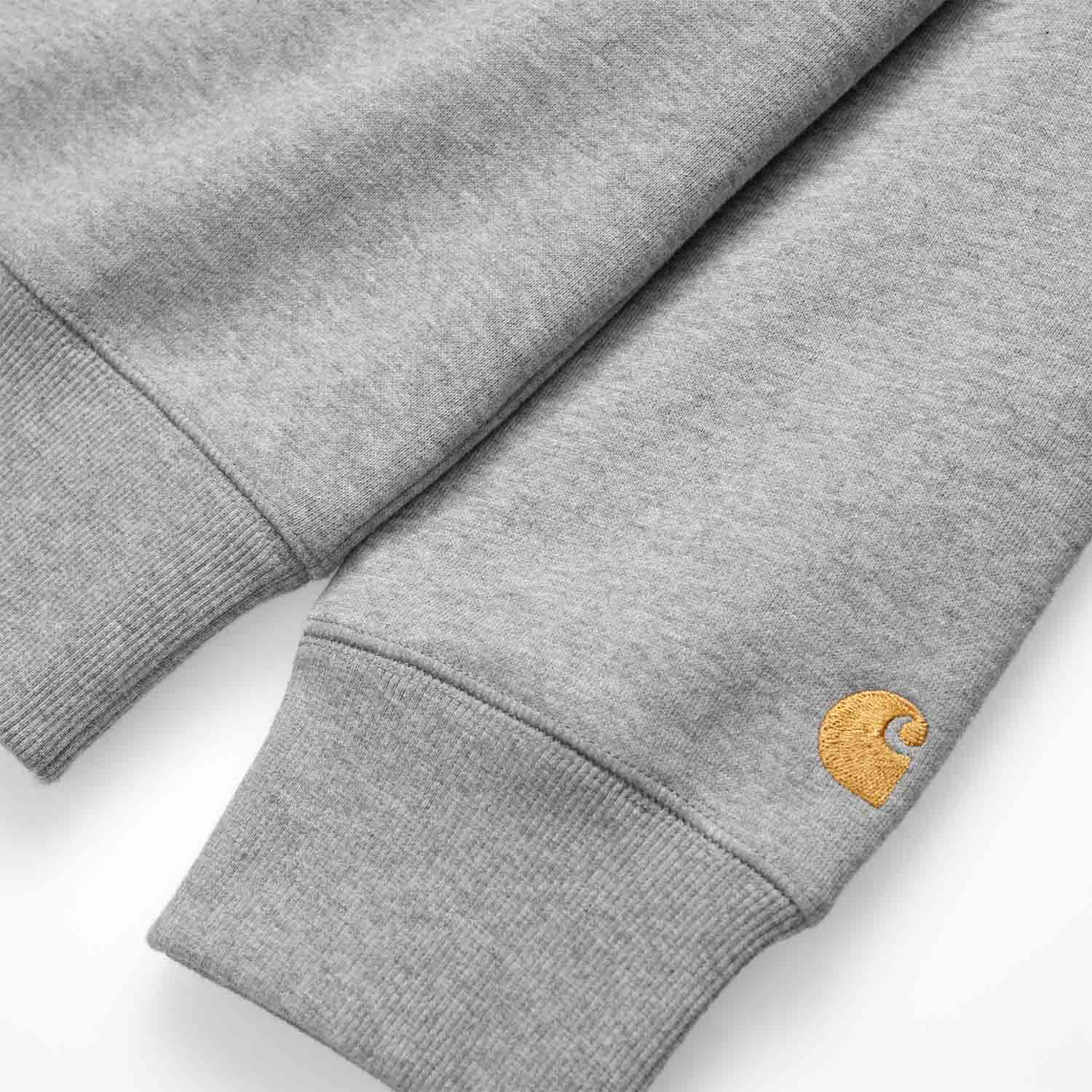 Carhartt WIP CHASE SWEATSHIRT, Grey Heather/Gold - Image 3